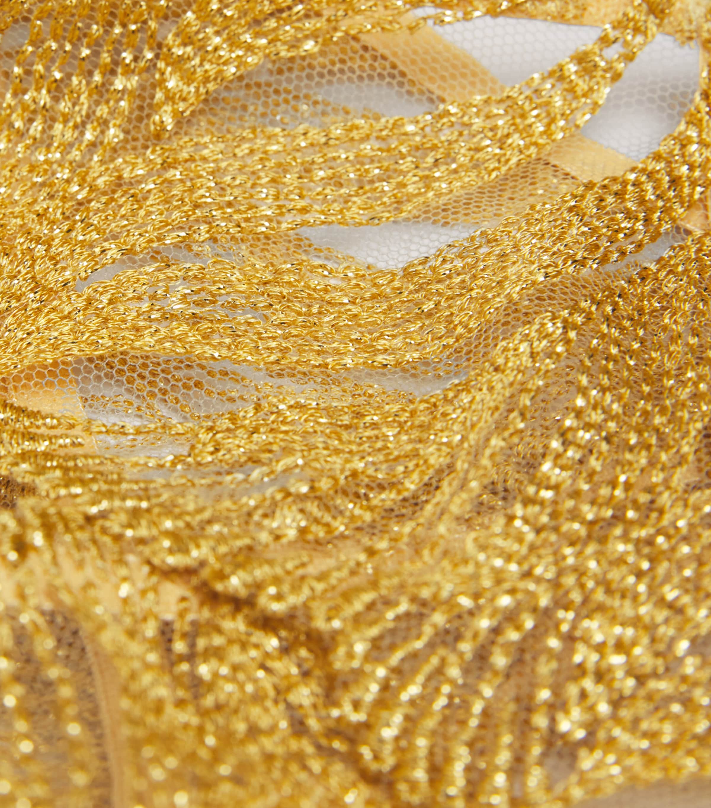 Lace Celeste Open Suspender Briefs GOLD Image 2