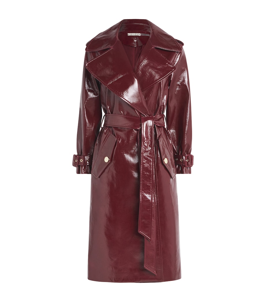 Faux Leather Nevada Trench Coat I606 OXBLOOD Image 1