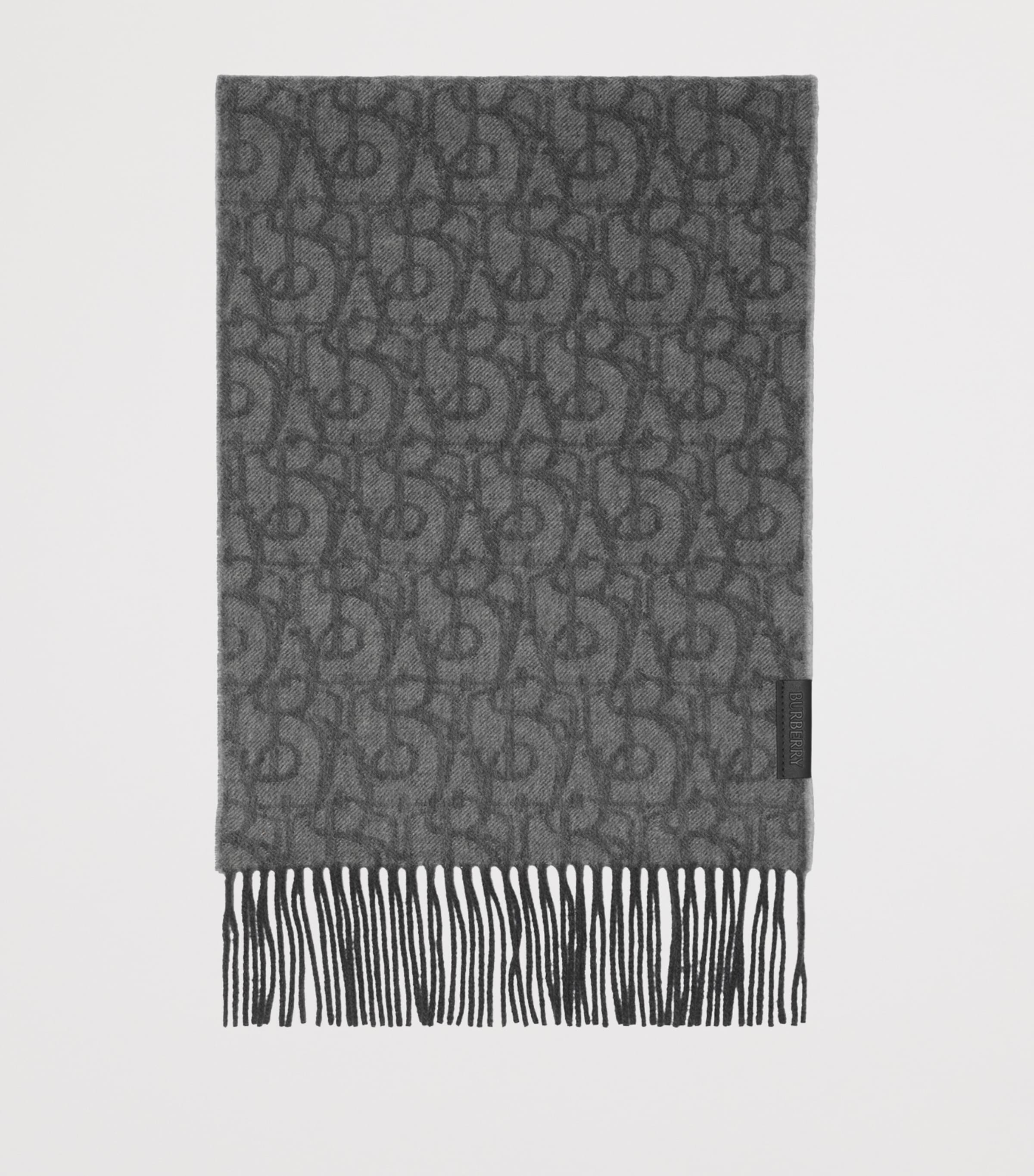 Burberry Cashmere B Charm Scarf Iron Grey Image 2