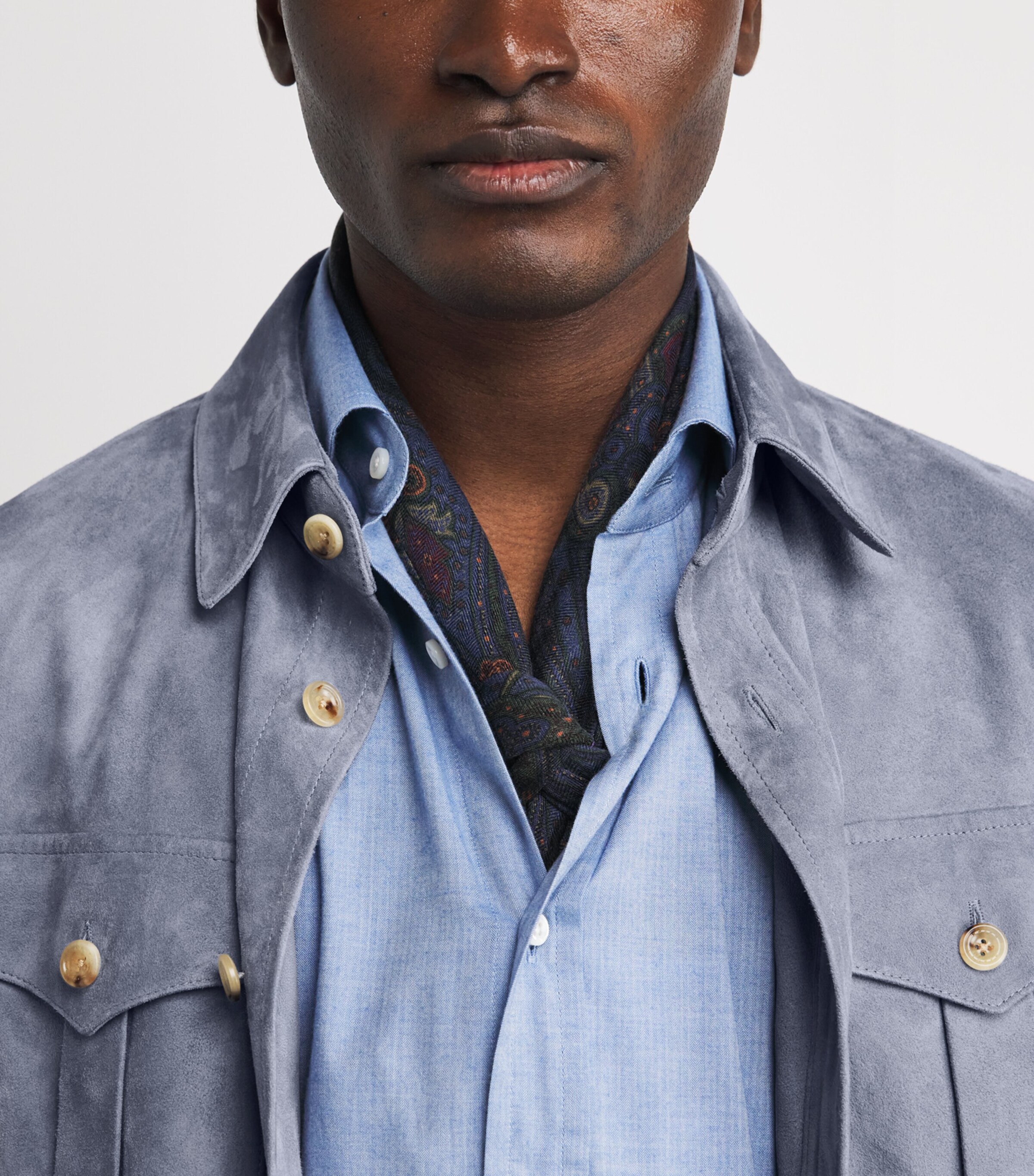 Suede Barron Overshirt BLUE Image 6