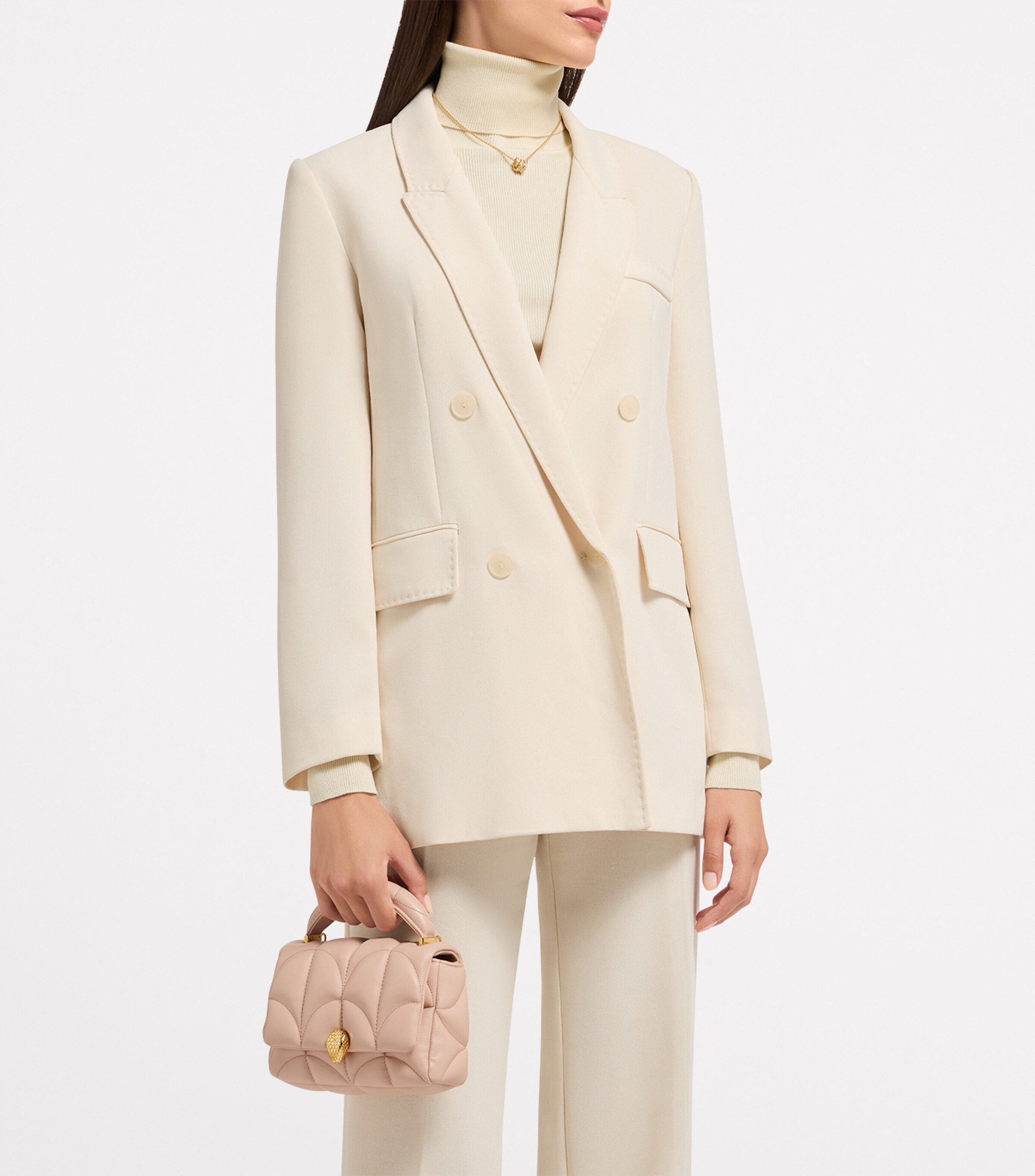 Small Leather Serpenti Sugarloaf Top-Handle Bag PINK MEDIUM Image 2