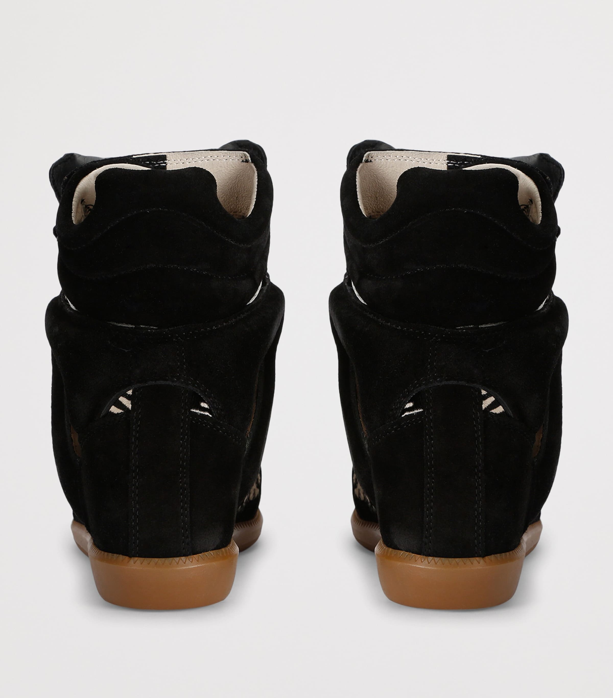 Isabel Marant Suede Bekett Wedge Sneakers 50 Blk/white Image 4