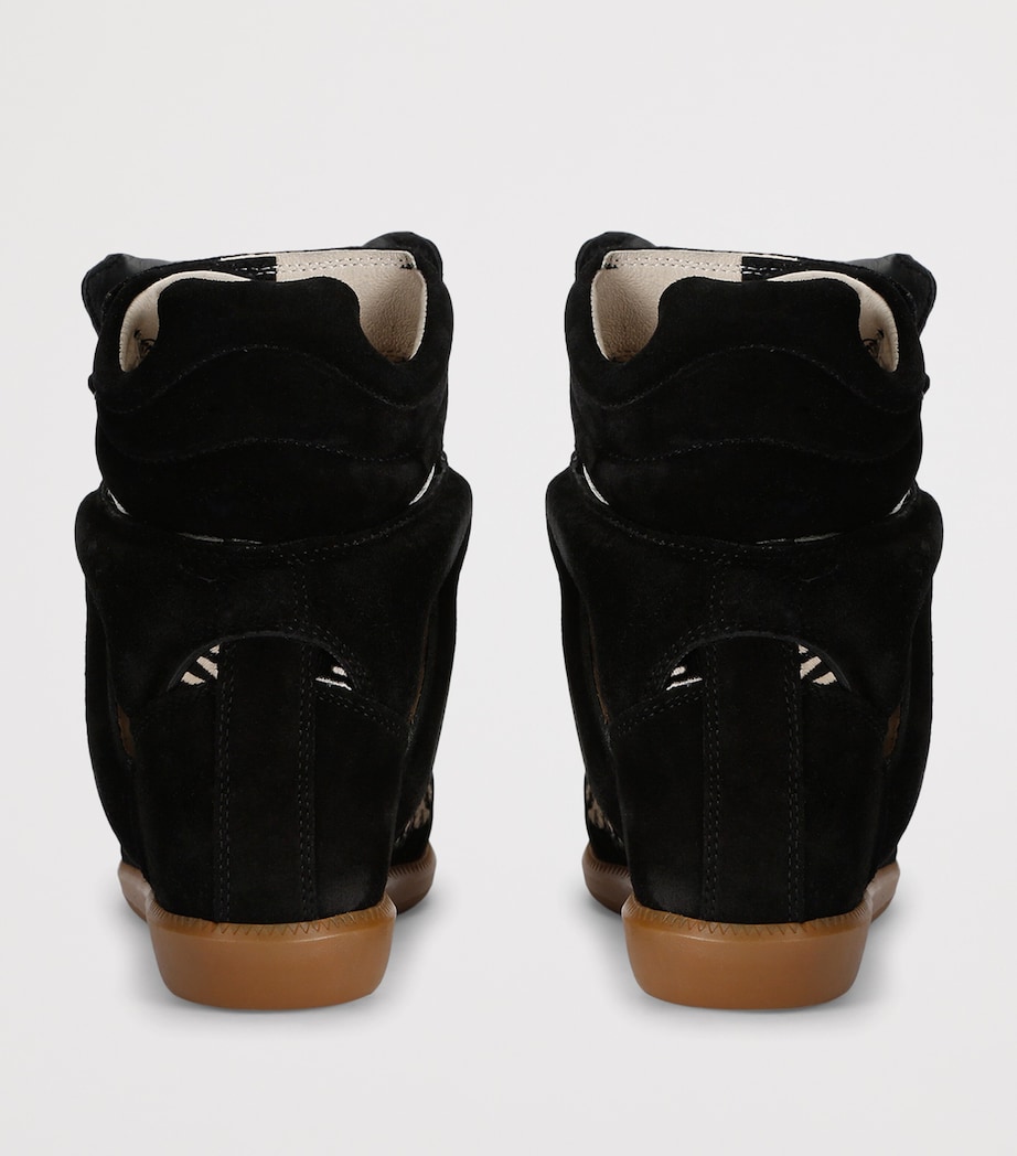 Isabel Marant Suede Bekett Wedge Sneakers 50 Blk/white Image 4