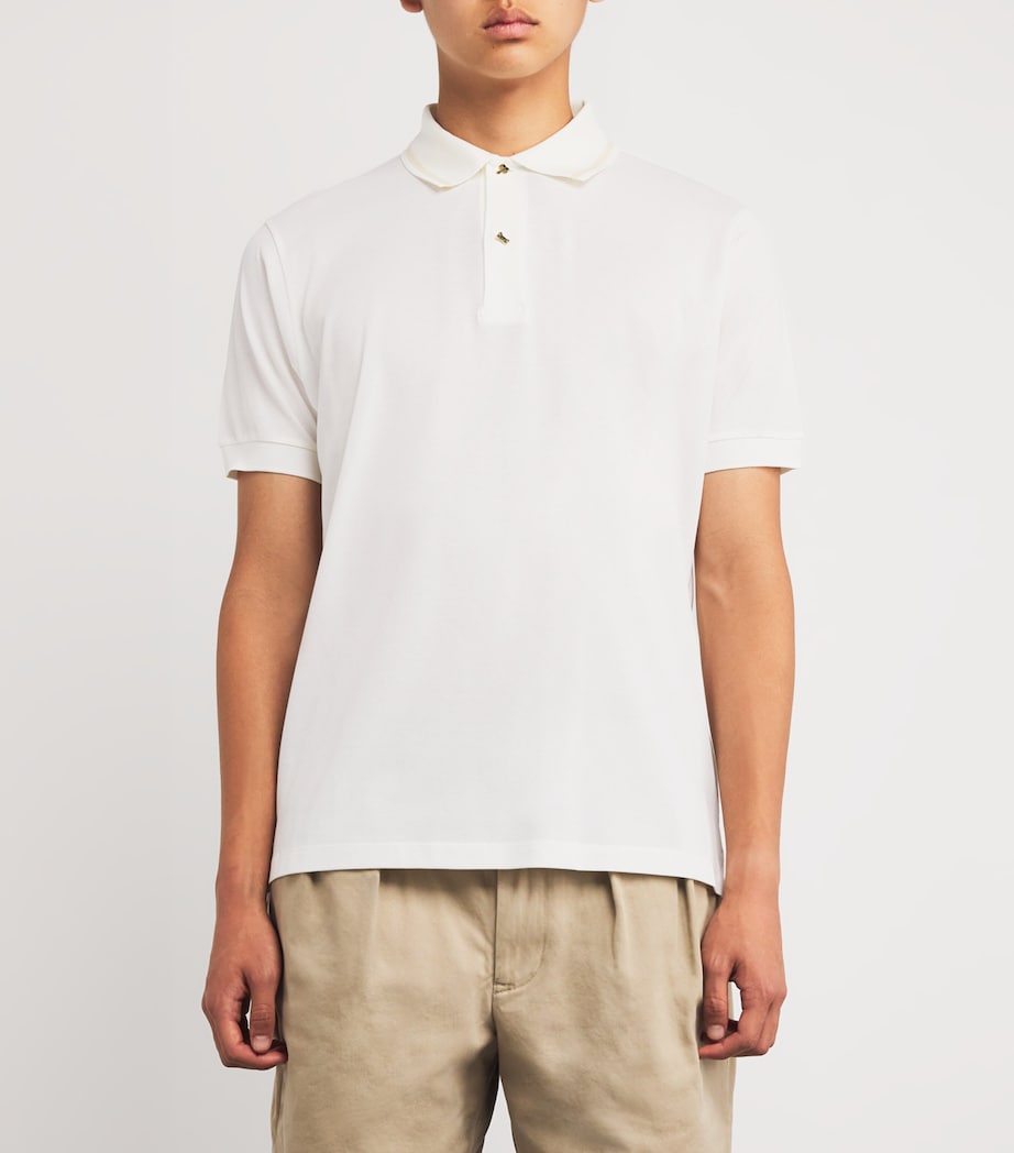 Cotton Pique Polo Shirt 01_WHITE Image 3