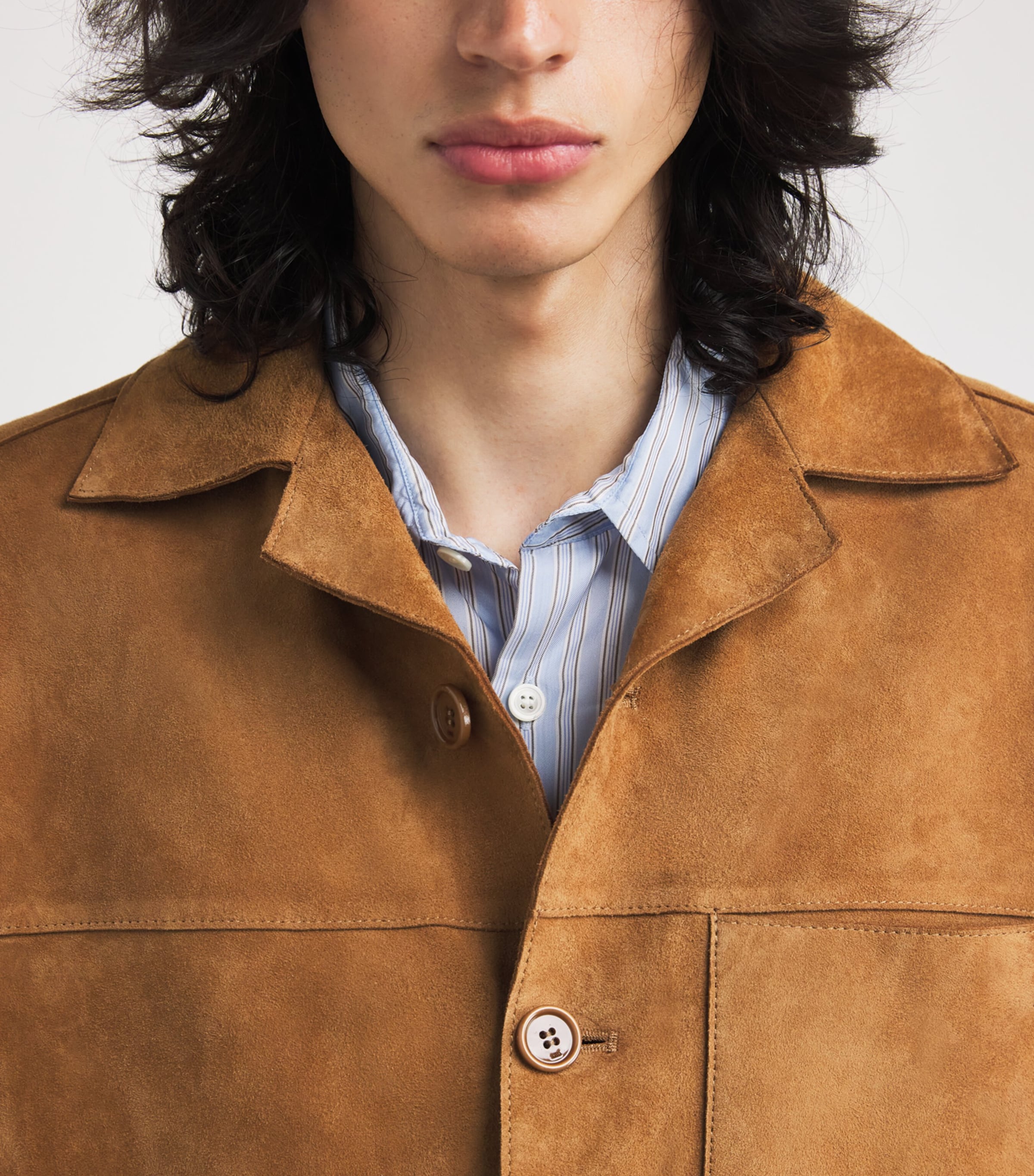 Suede Overshirt 236 CARAMEL Image 6