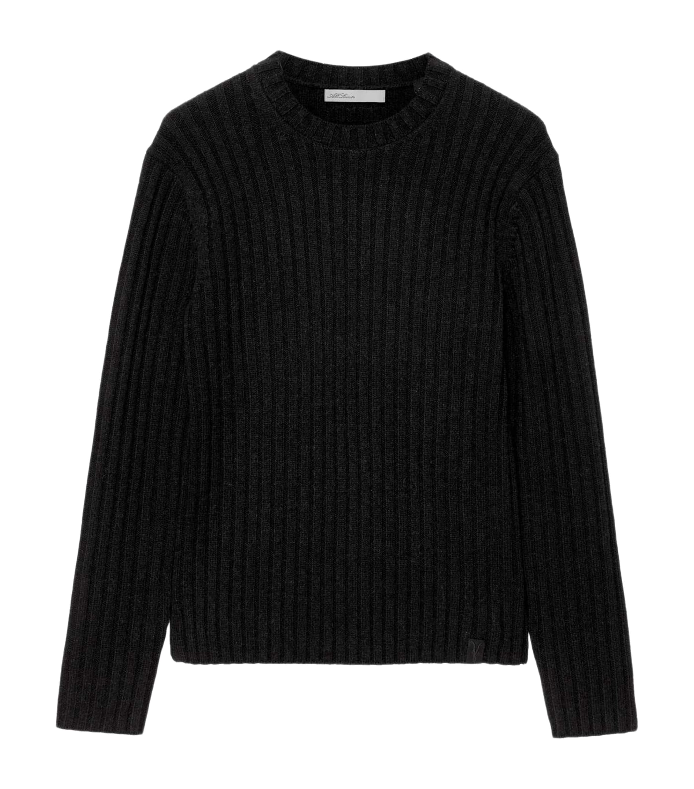 AllSaints Mens Merino-Blend Liev Sweater Cinder Black Marl Image 1