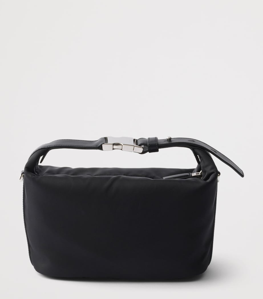 Prada Mini Re-Nylon Cherie Top-Handle Bag Black Image 4
