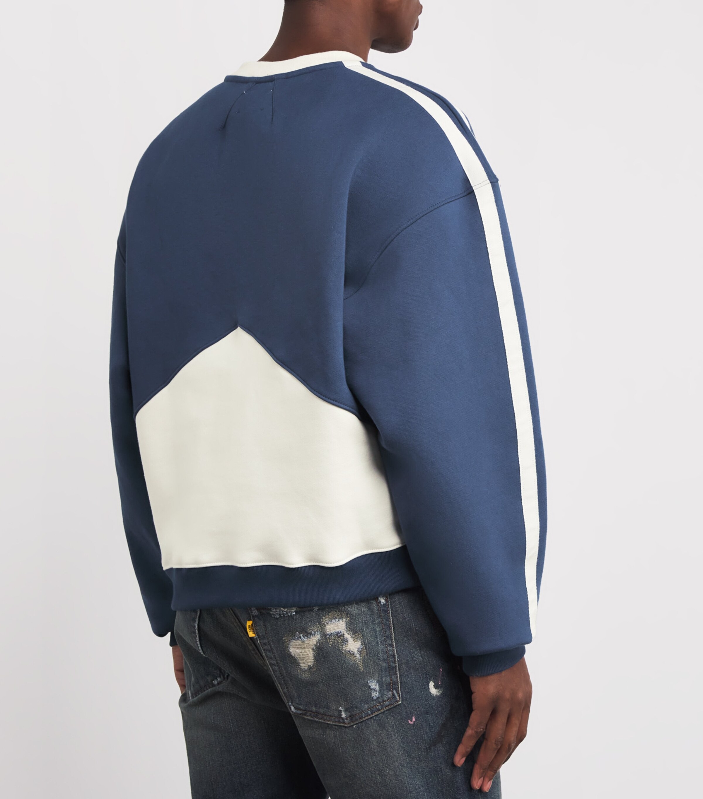 Rhude Mens Cotton Champions Sweatshirt Navy/vtg White Image 4