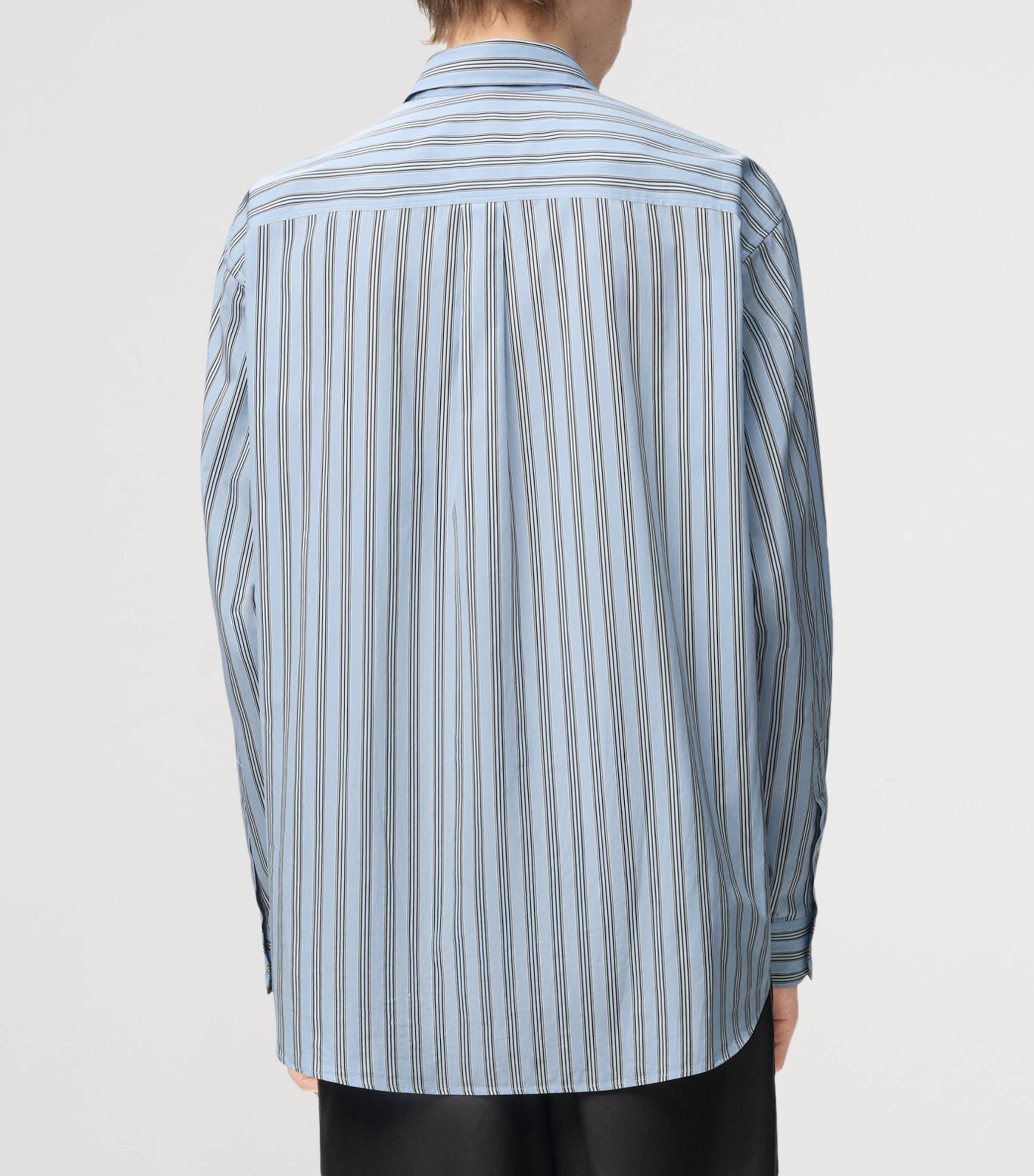 LOEWE Mens Stripe Anagram Shirt Blue/white Image 4