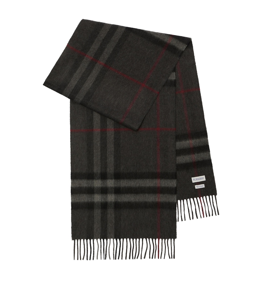 Cashmere Check Scarf CHARCOAL Image 1