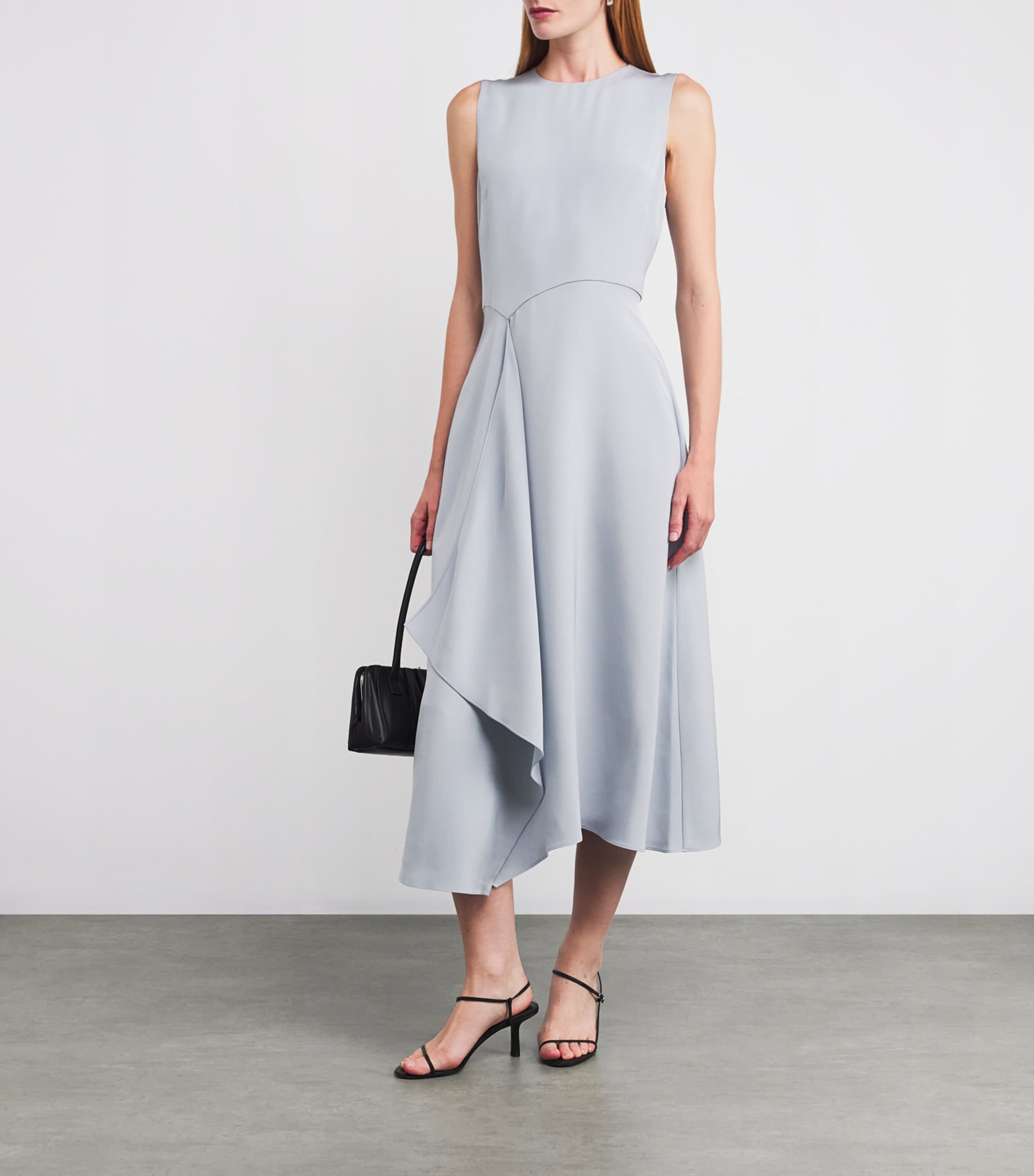 Silk Crepe Lynn Midi Dress ICBLU ICE BLUE Image 2