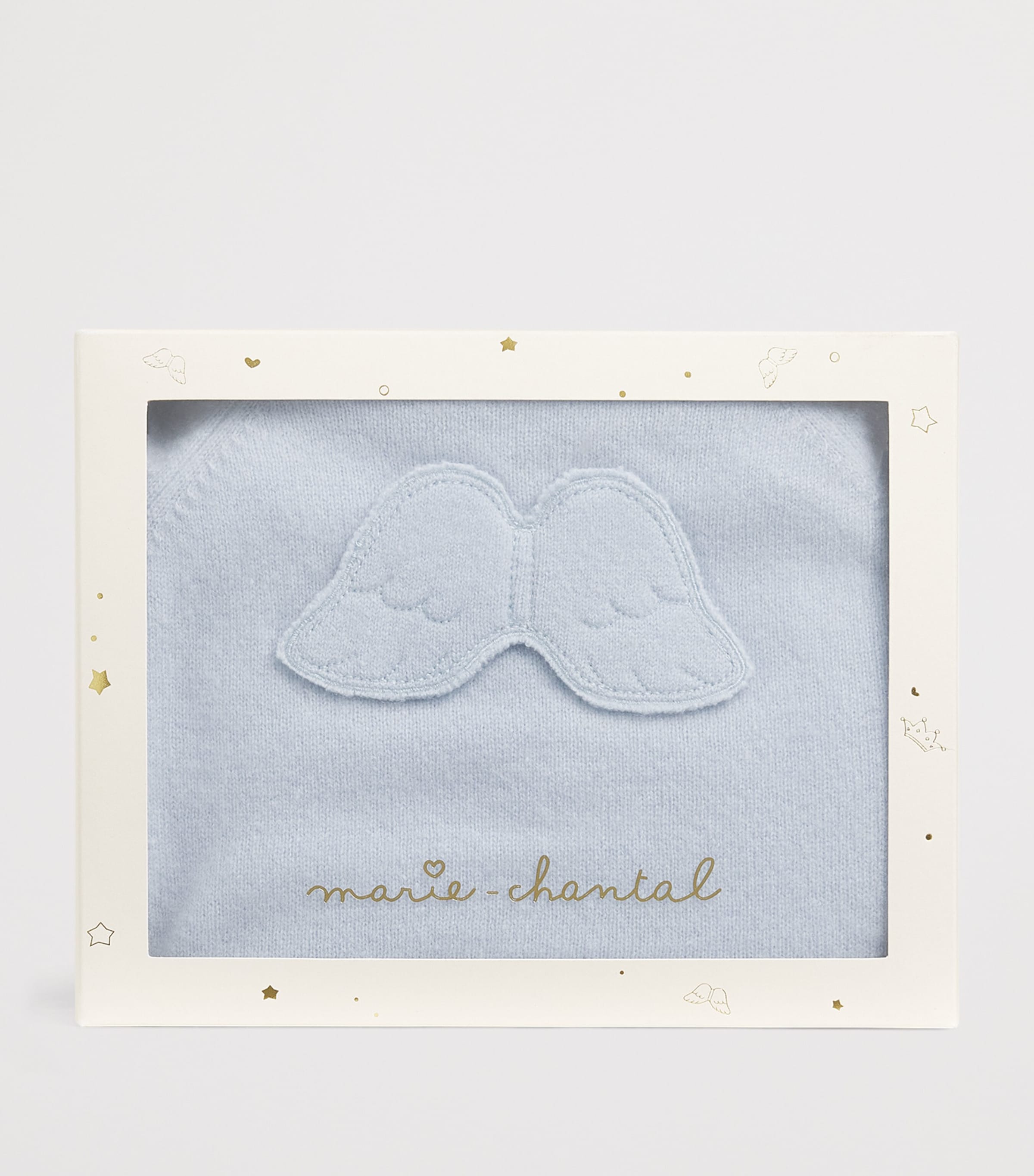 Marie-Chantal Cashmere Angel Wings Ariel Playsuit (3-12 Months) Blue Image 3