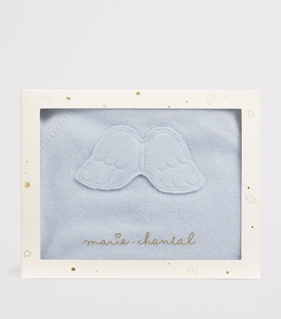 Marie-Chantal Cashmere Angel Wings Ariel Playsuit (3-12 Months) Blue Image 3