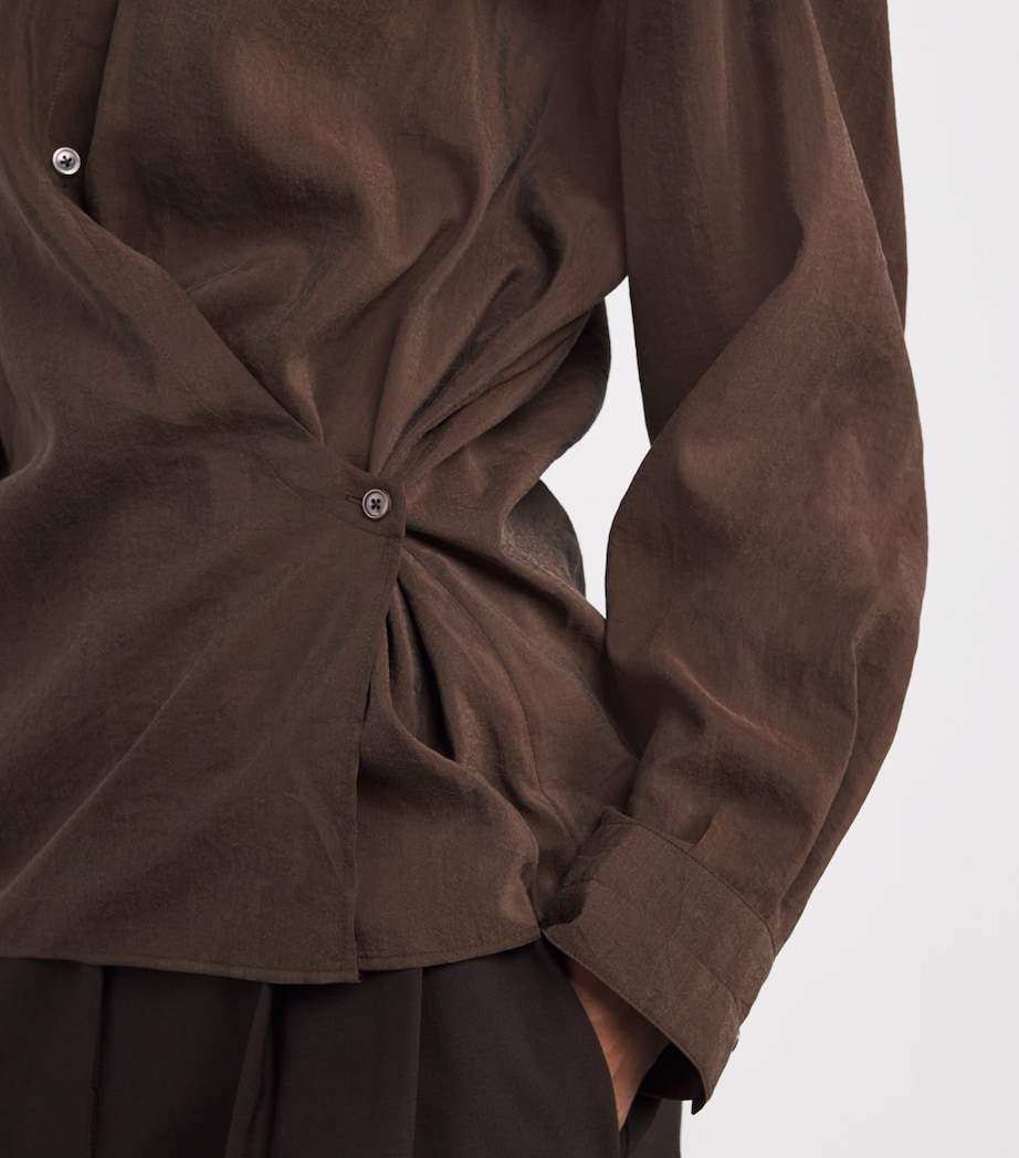 Silk-Blend Twisted Shirt BR402 BRUNETTE Image 6