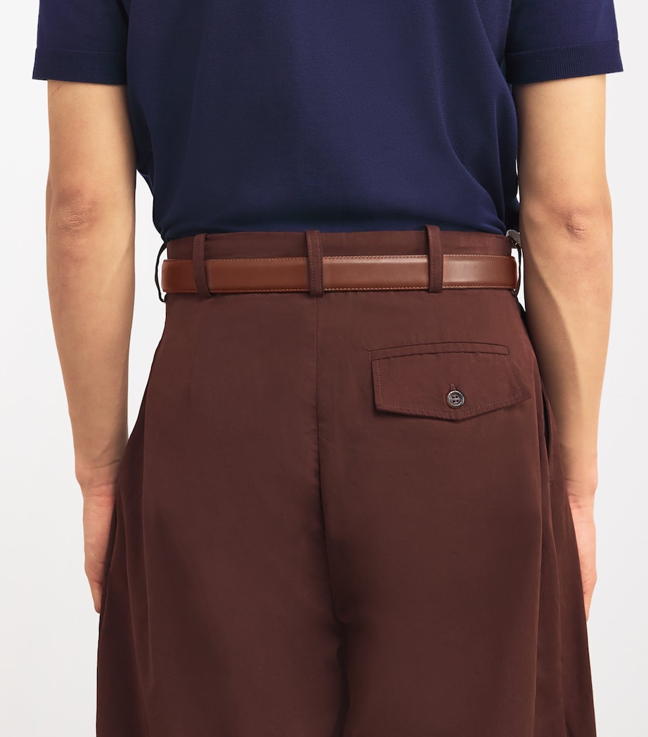 Logo Leather Belt BROWN Image 5