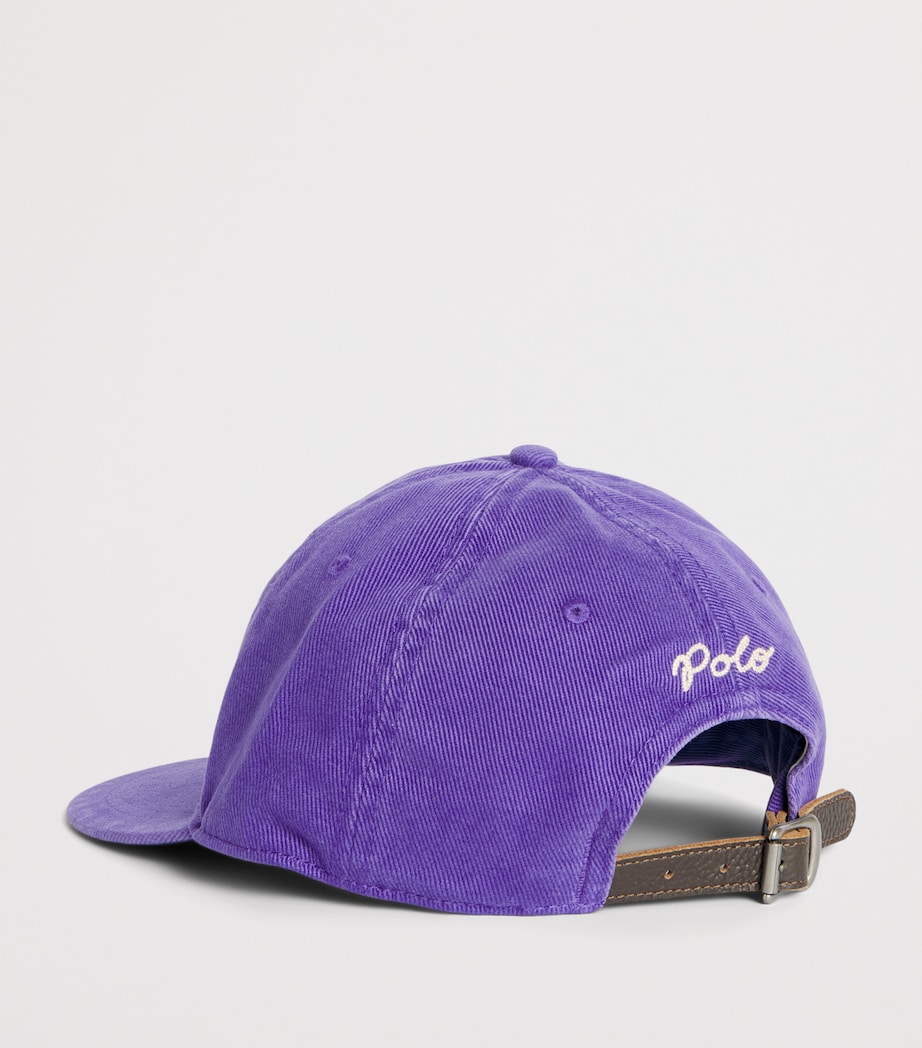 Polo Ralph Lauren Cotton Twill Felt Logo Baseball Cap Purple Cactus Image 3