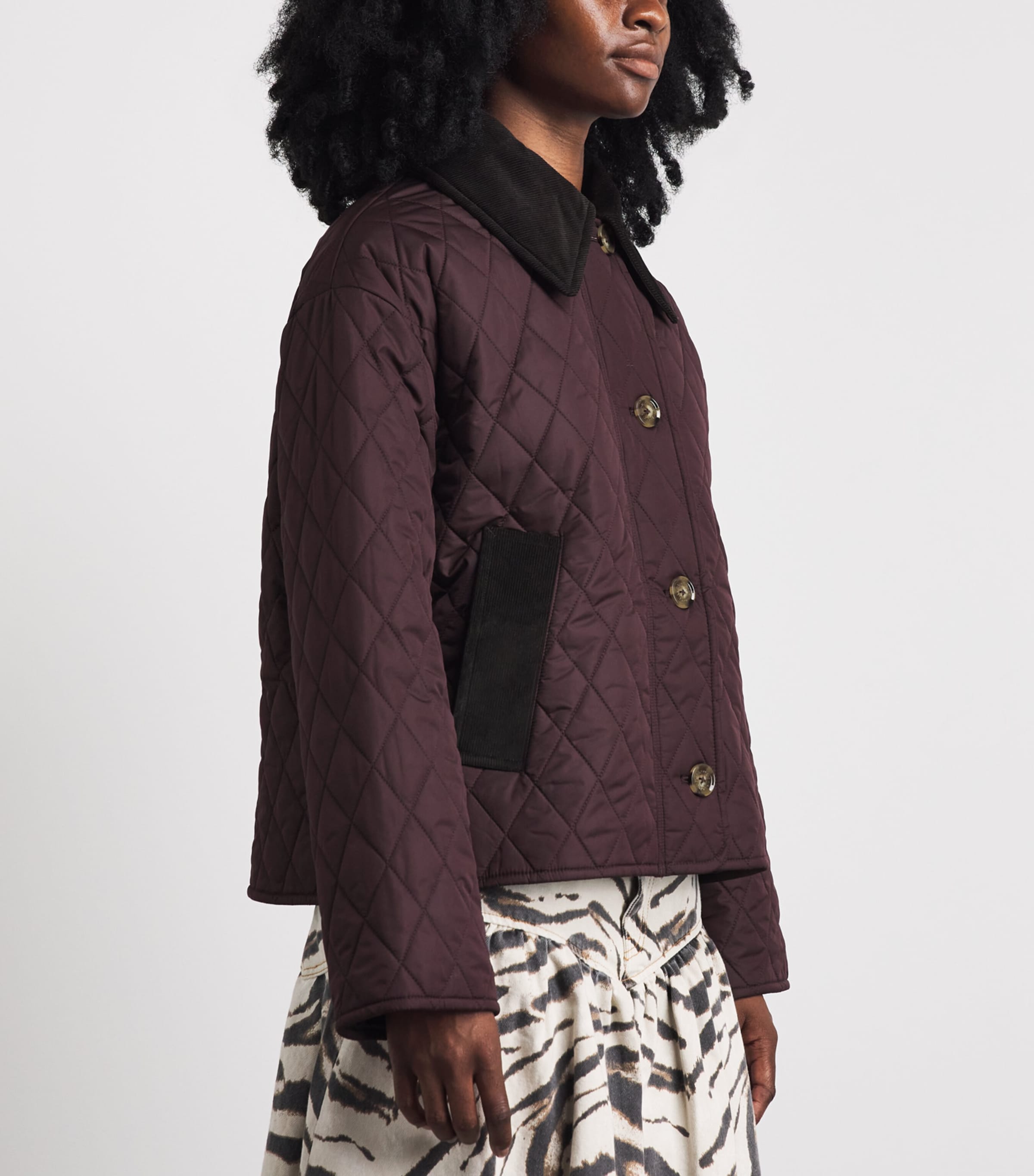 Barbour Womens Quilted Moira Jacket Fig/shadow Classic Image 4