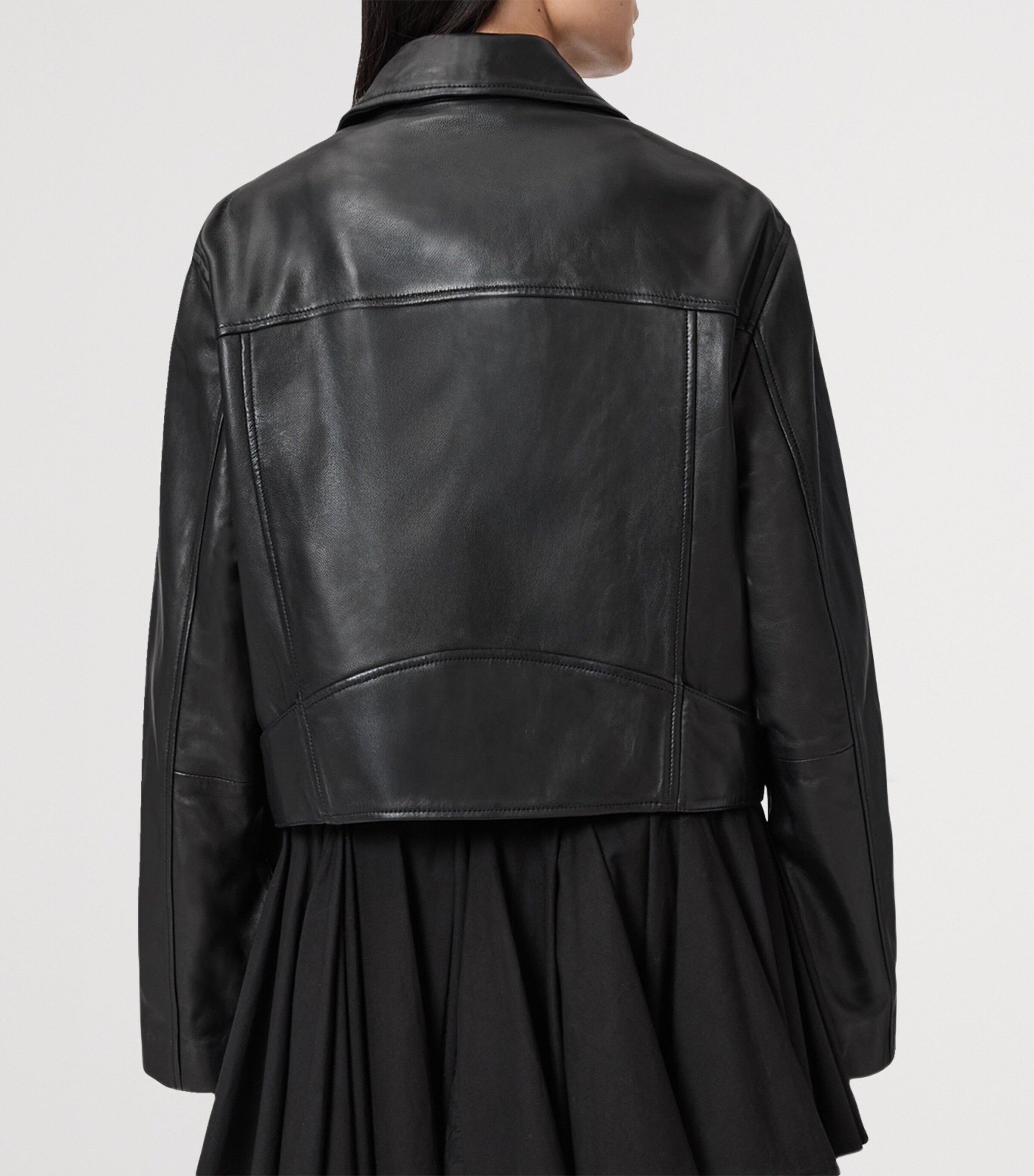 Leather Masone Biker Jacket BLACK Image 5