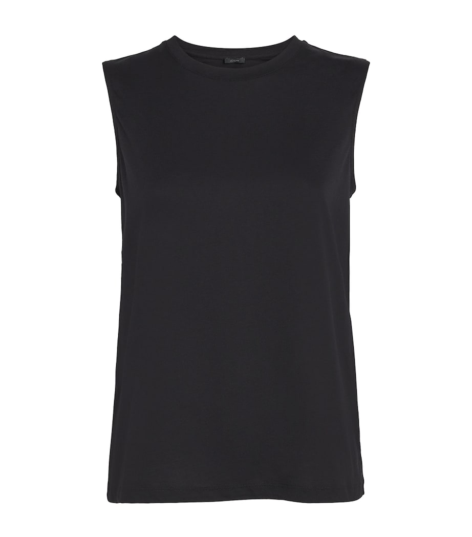 Cotton-Silk Tank Top BLACK Image 1
