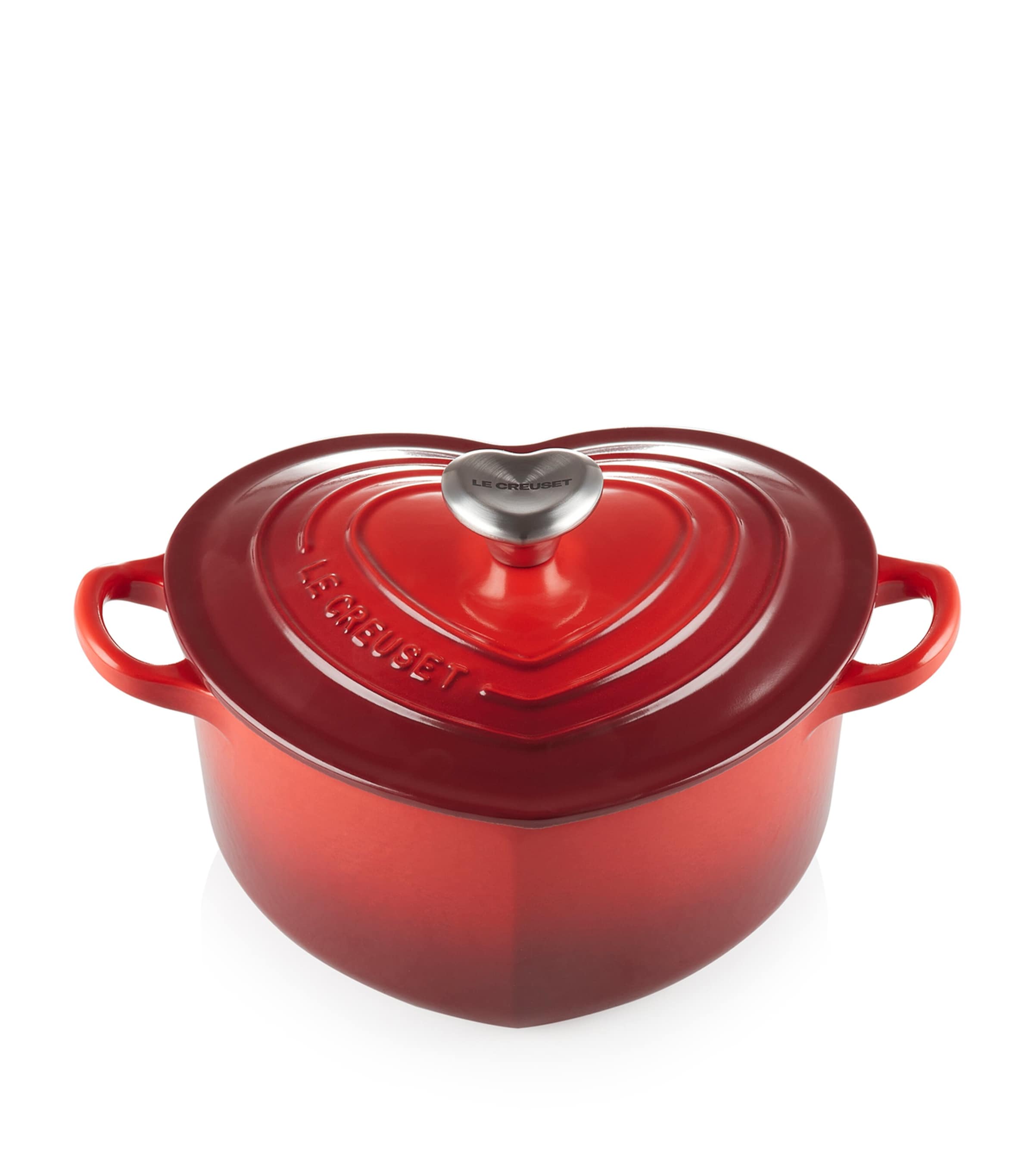 Le Creuset Heart Shape Cast Iron Casserole Dish In Red