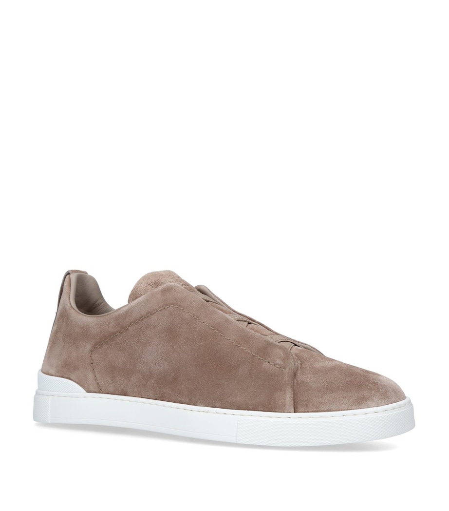 Suede Triple Stitch Sneakers BEIGE Image 1