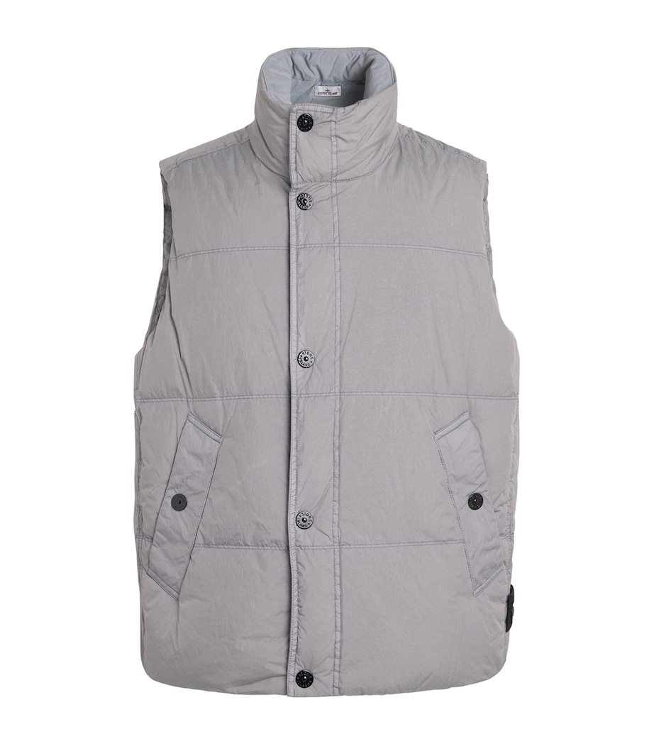Stone Island Mens Down-Fill Crinkle Reps NY Gilet Image 1