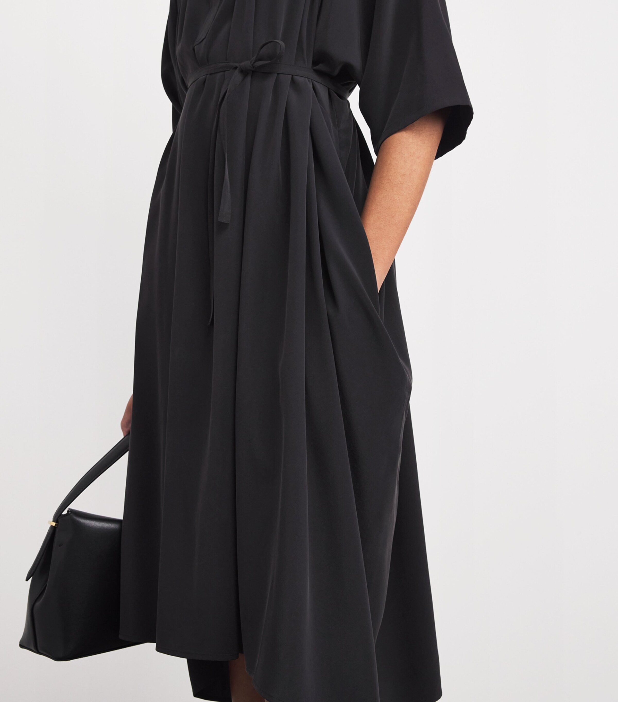 Yves Salomon Womens Silk Crepe Midi Dress Image 5