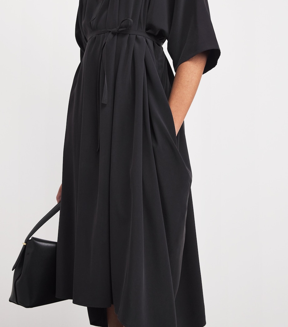 Yves Salomon Womens Silk Crepe Midi Dress Image 5