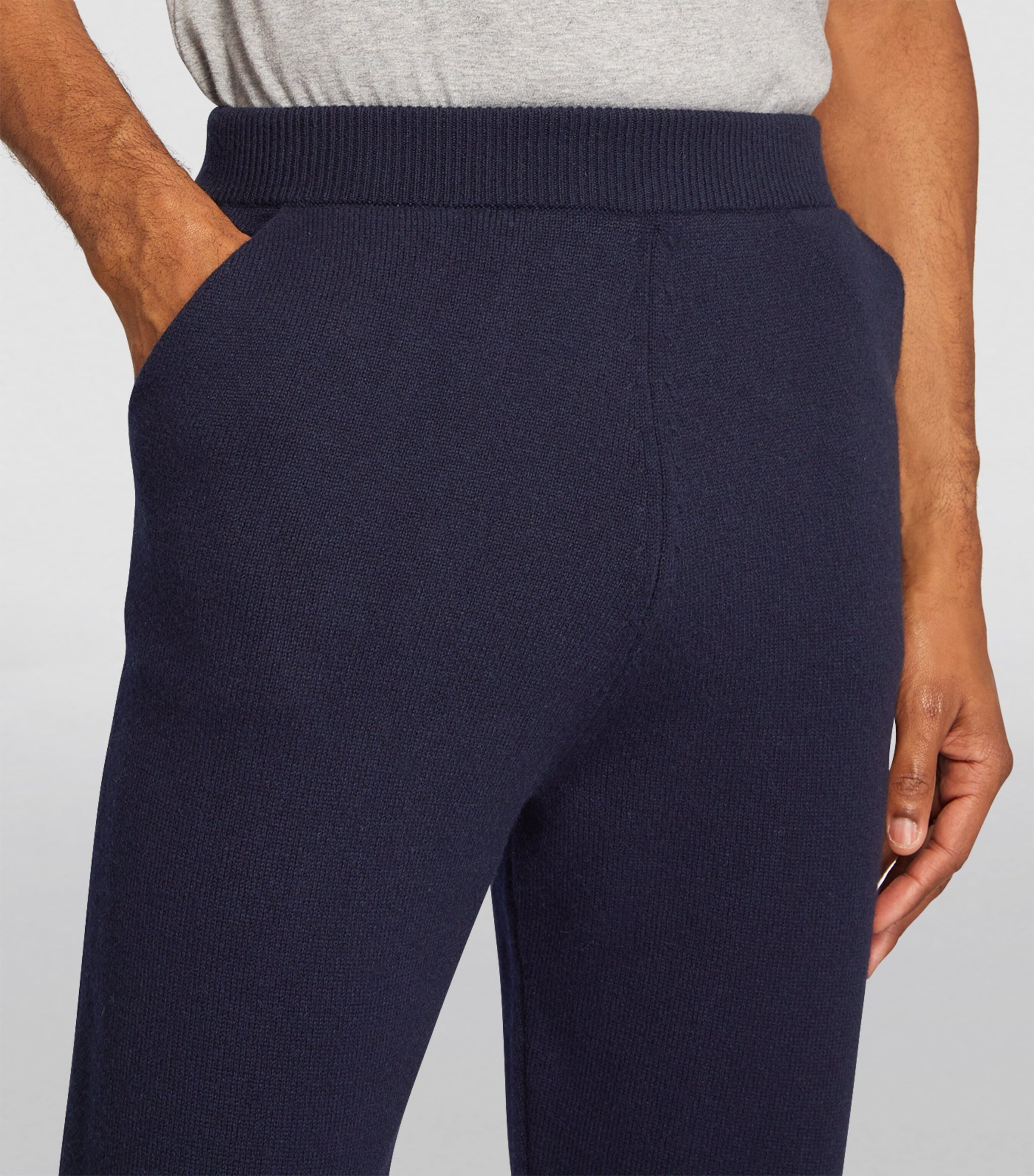 Harrods Mens Cashmere Sweatpants Navy Image 6