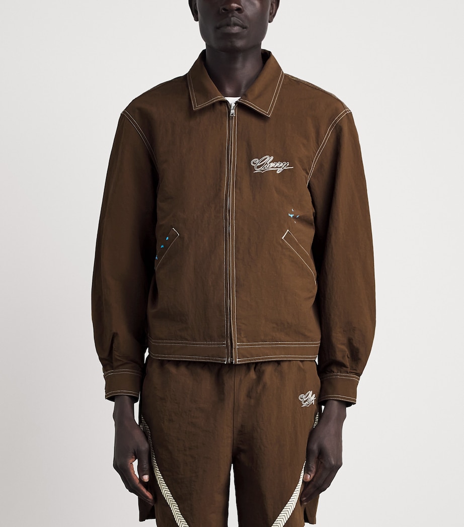 Cherry Los Angeles Mens Embroidered Running Jacket Espresso Image 4