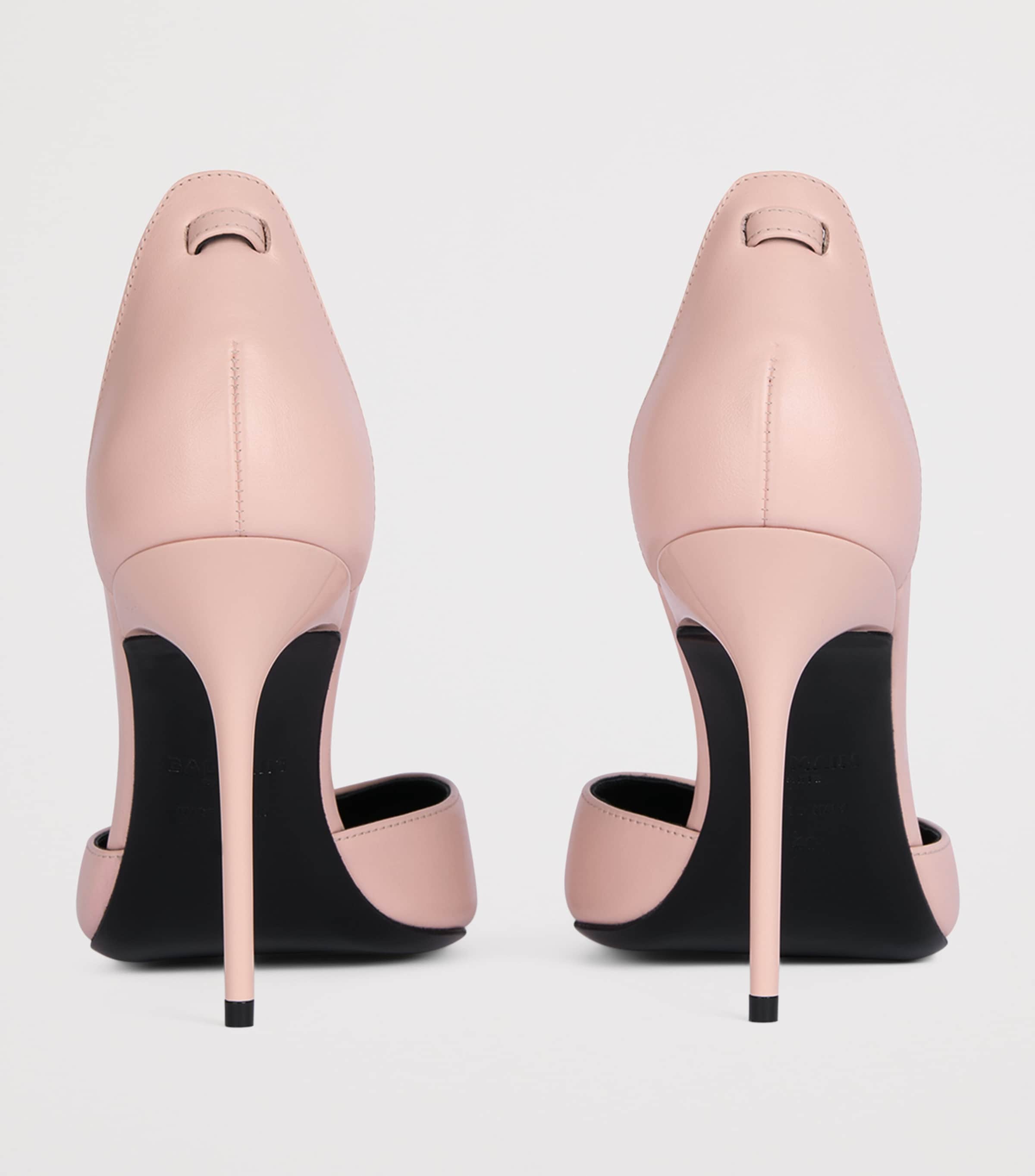 Balmain Calfskin Sync Heeled Sandals 95 Rose Pale Image 6