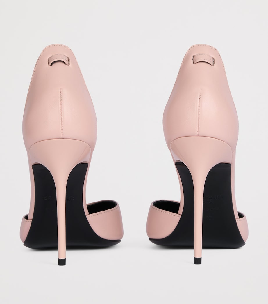Balmain Calfskin Sync Heeled Sandals 95 Rose Pale Image 6