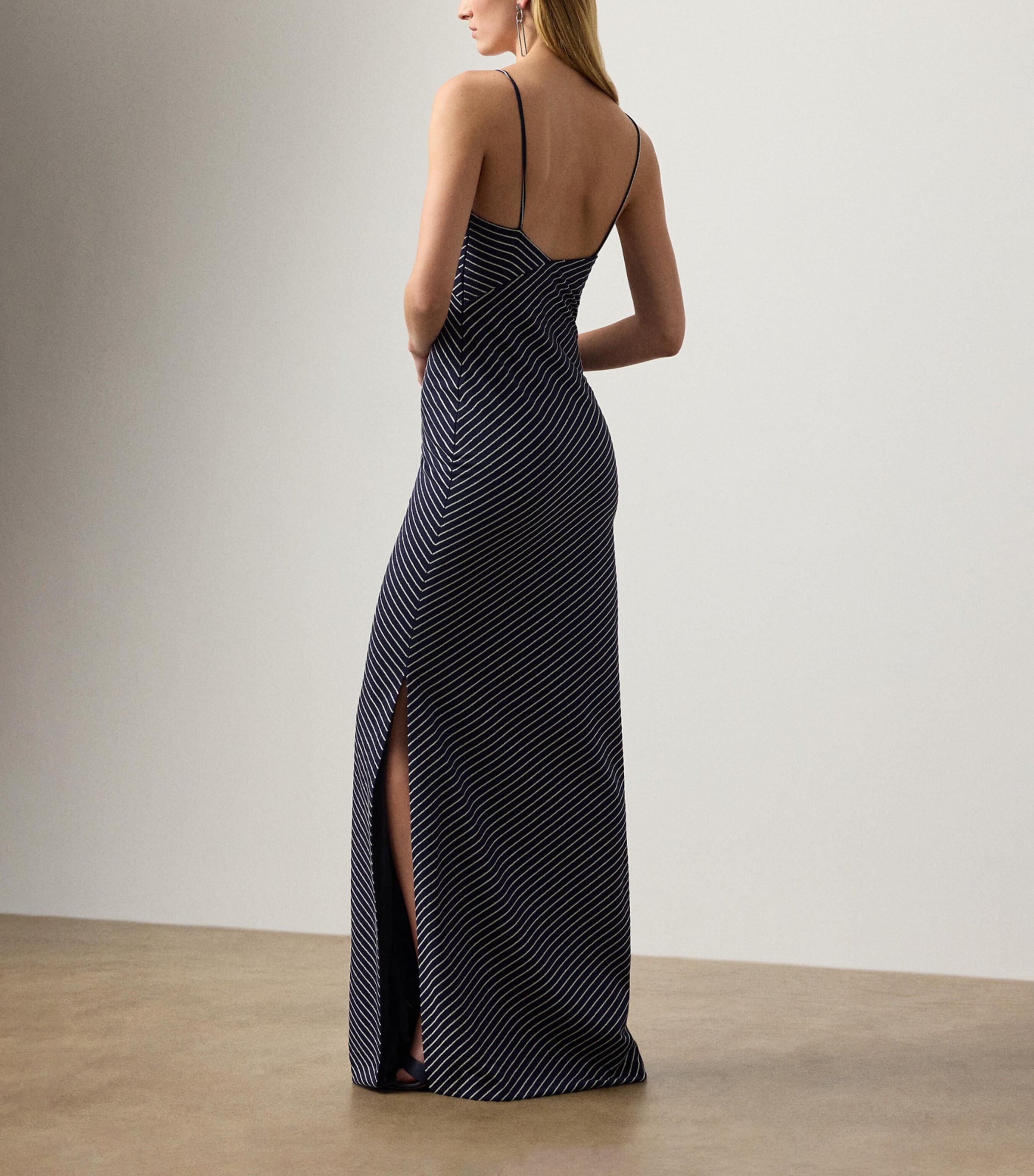 Wool Stripe Caitlin Maxi Dress NAVY-410 Image 3