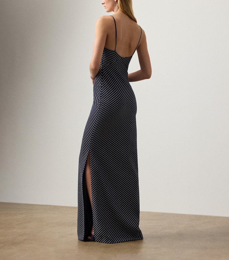 Wool Stripe Caitlin Maxi Dress NAVY-410 Image 3