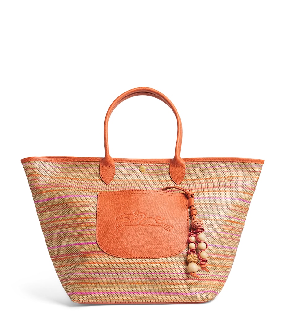 Longchamp Large Canvas Le Pliage Basket Bag Rainbow Image 1