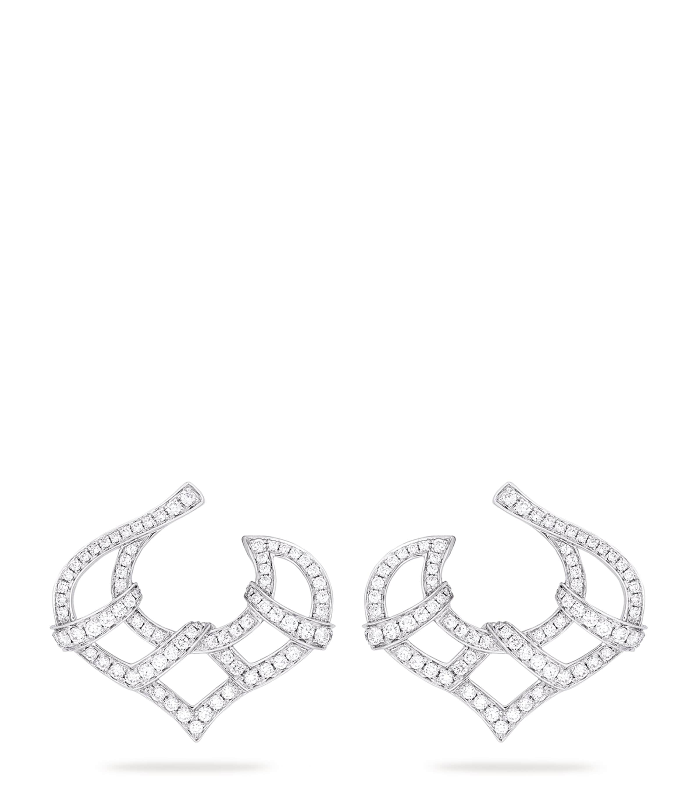 Shop Boodles Platinum And Diamond Woodland Earrings In Silver