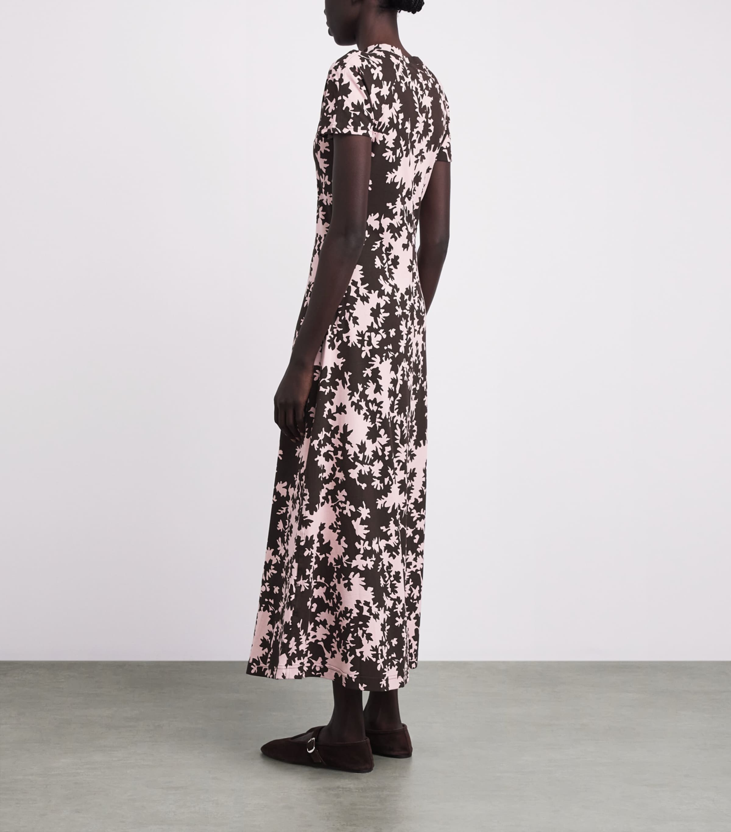 ME+EM Womens Cotton Contour Maxi Dress Pink/brown Image 4