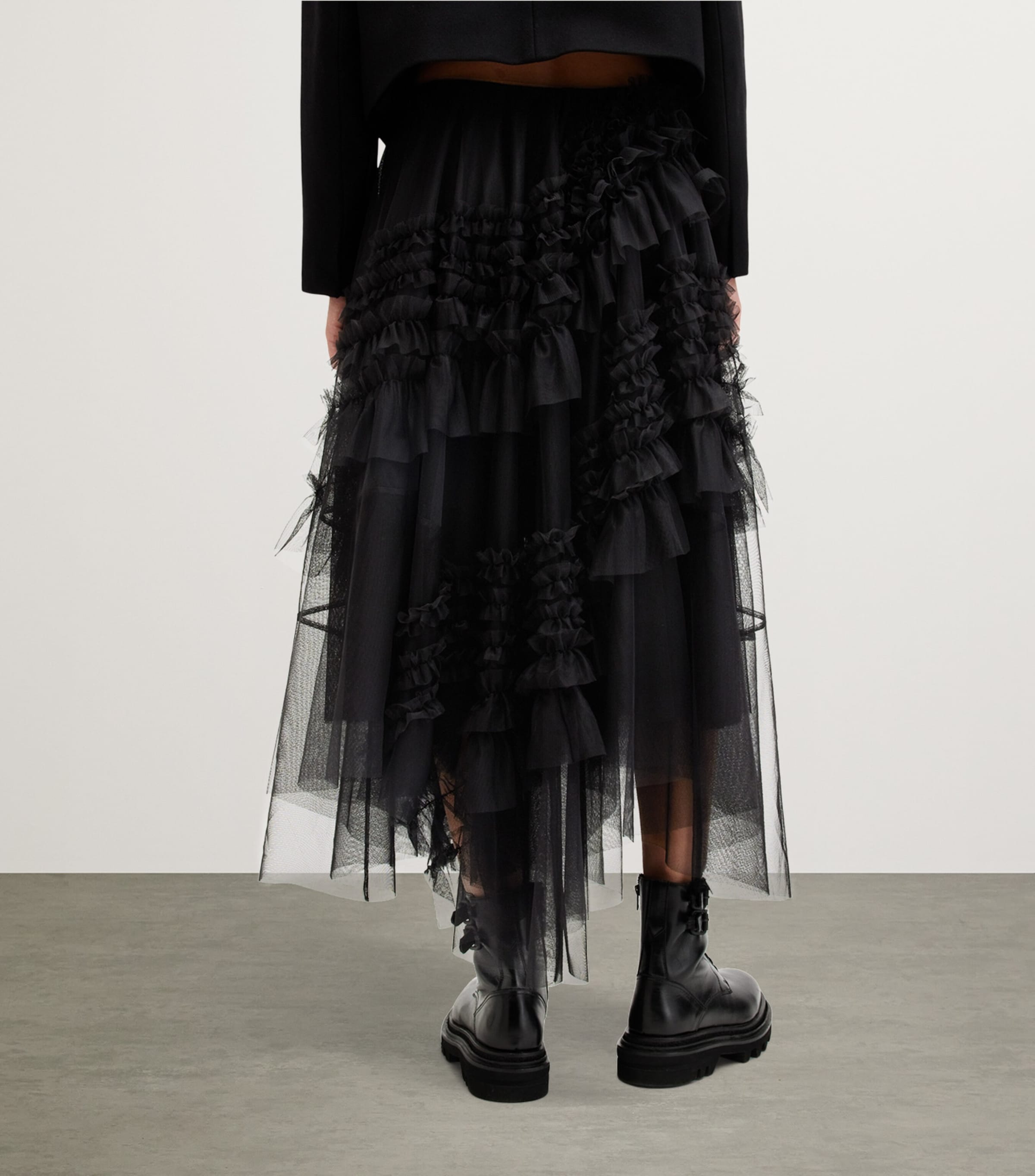 Tulle Jen Midi Skirt BLACK Image 5