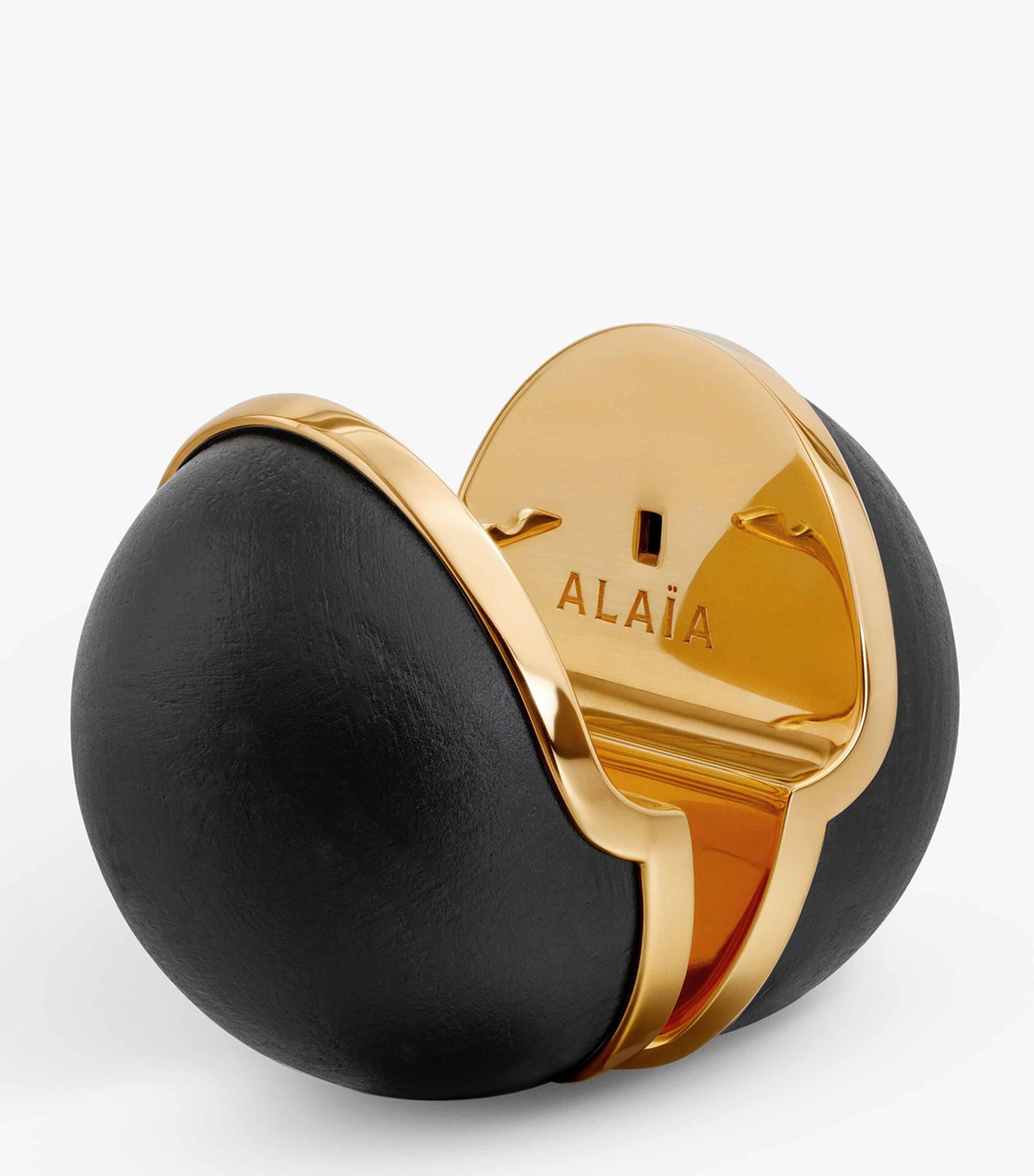 Alaïa Wood Sphere Earrings Marron Image 3