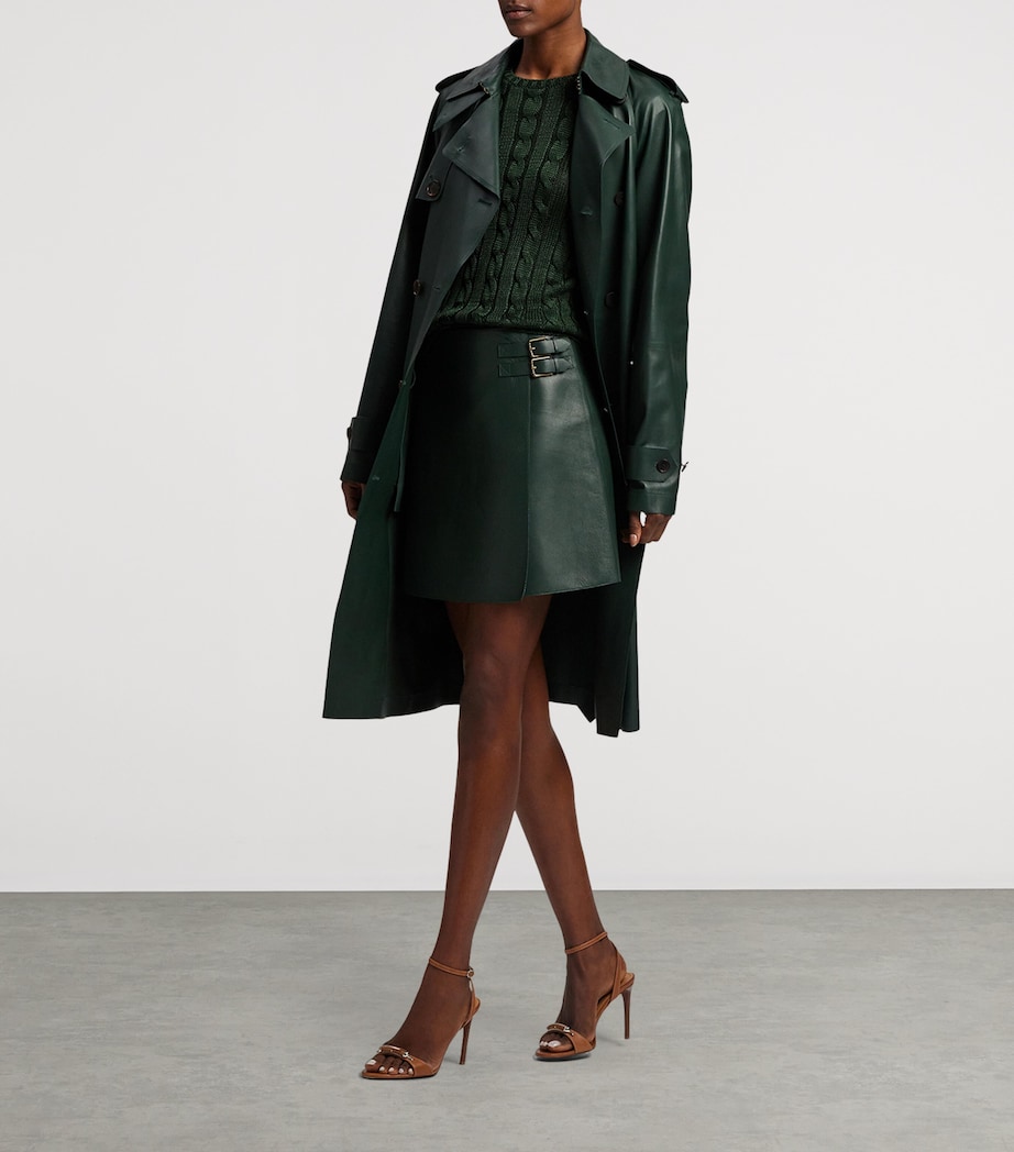 Lambskin Kyler Mini Skirt DARK RACING GREEN Image 3