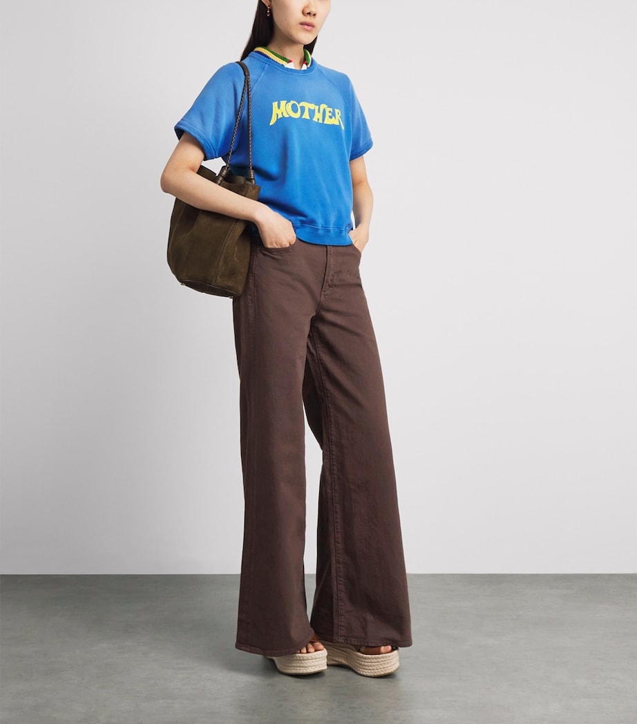 MOTHER Womens The Undercover Sneak Jeans Chocolate Brown Image 2