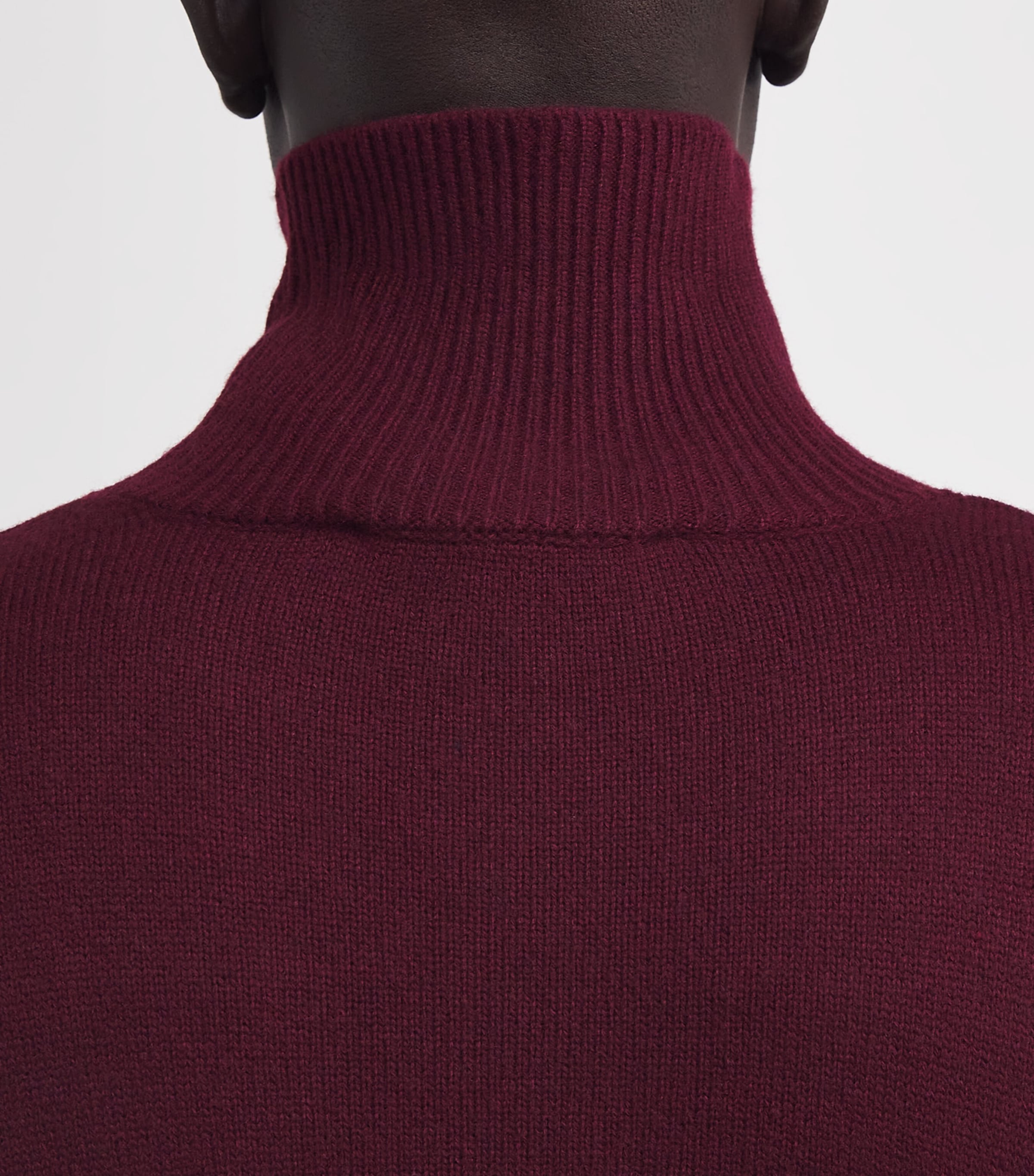 Wool-Cashmere Funnel-Neck Sweater 692 - CERISE Image 6