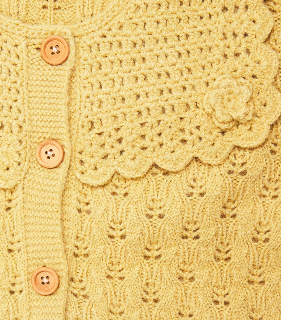 Louise Misha Crochet Anouchka Cardigan (4-10 Years) Honey Image 3