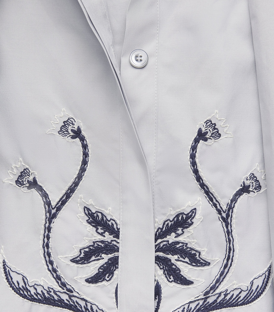 Eleventy Womens Cotton Embroidered Midi Shirt Dress Nuvola Image 6