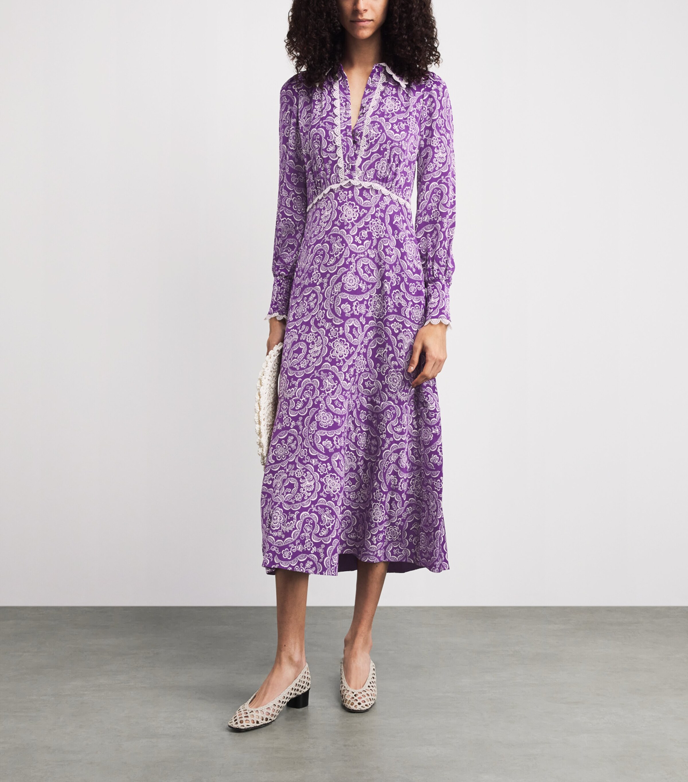 ME+EM Womens Crepe Printed Maxi Dress Purple/green Image 2