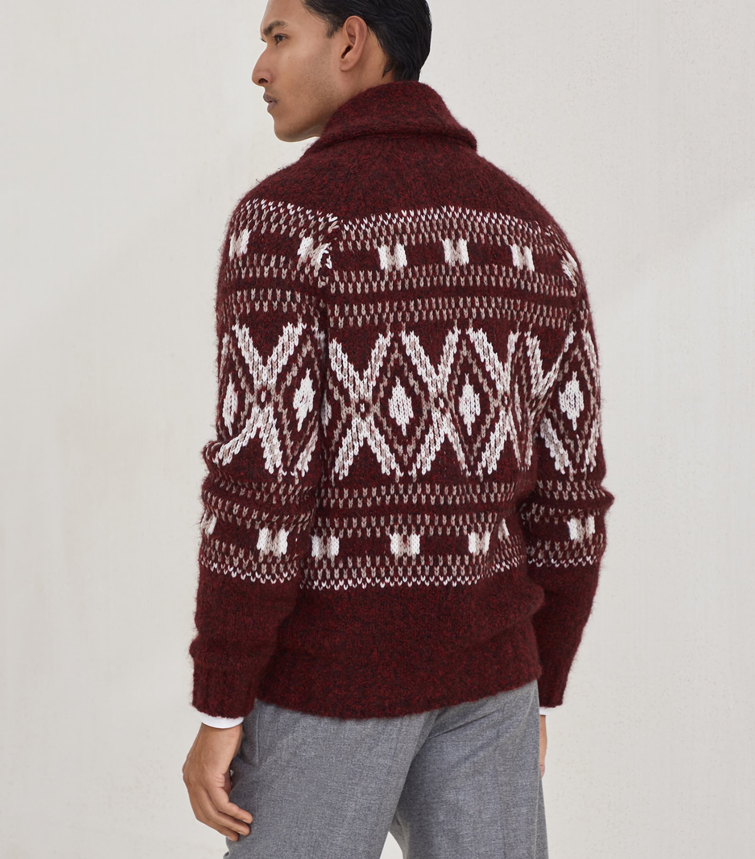 Wool-Blend Jacquard Cardigan CMA82 Image 3