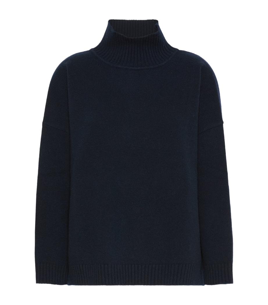 Weekend Max Mara Womens Virgin Wool High-Neck Sweater Navy Image 1