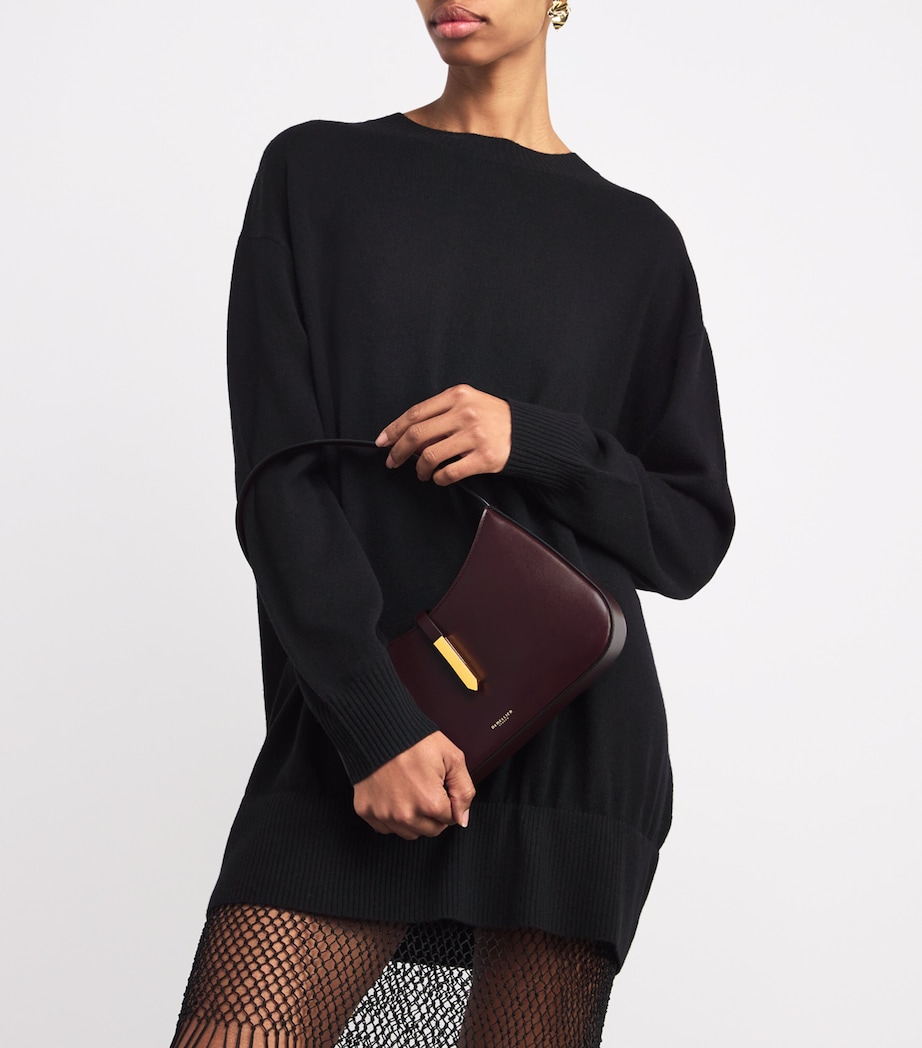 Demellier Leather Tokyo Shoulder Bag Burgundy Image 5