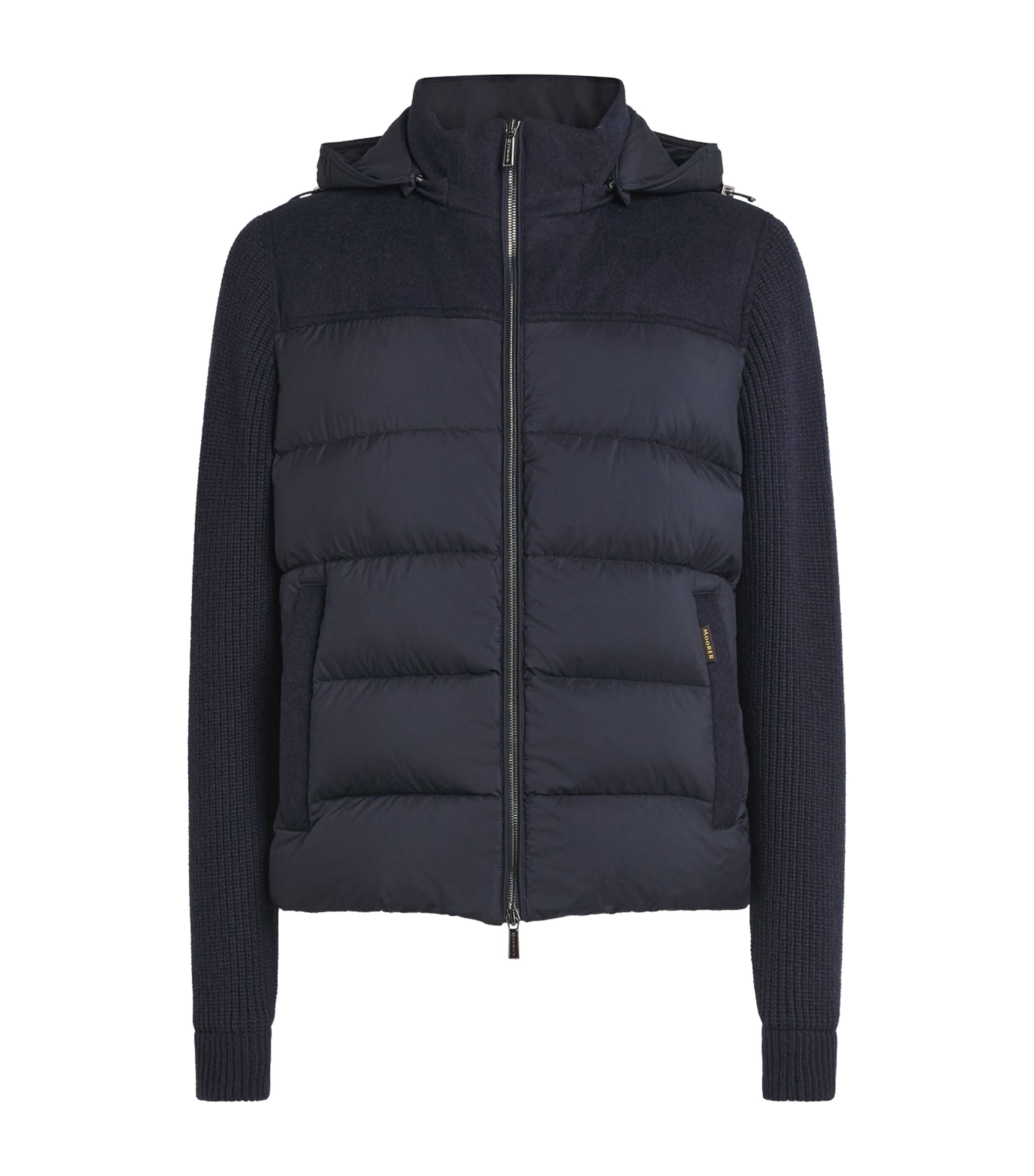 Wool-Cashmere-Blend Hybrid Puffer Jacket V1980 BLU GREY Image 1