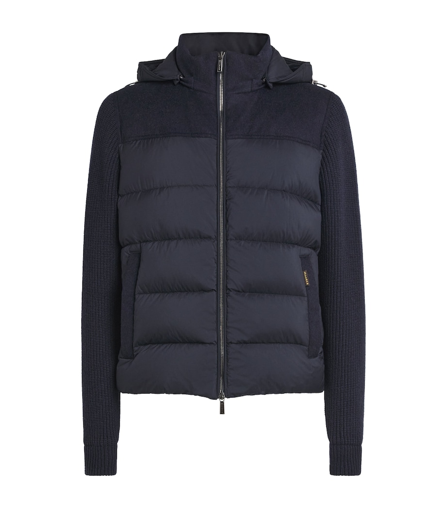 Wool-Cashmere-Blend Hybrid Puffer Jacket V1980 BLU GREY Image 1